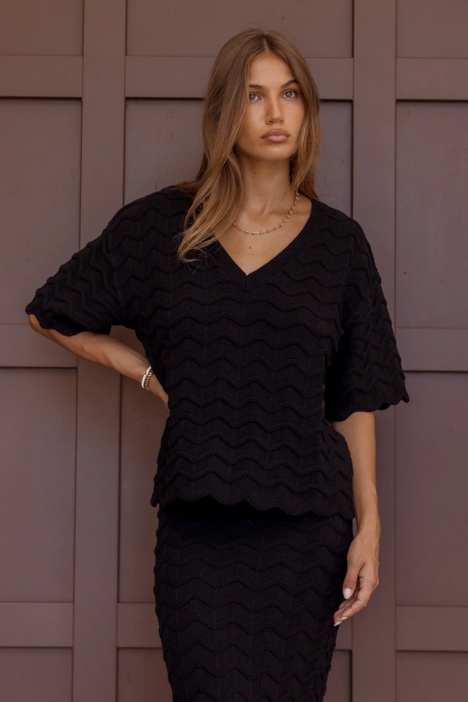 AGAPE Knit Top Black - Image 2