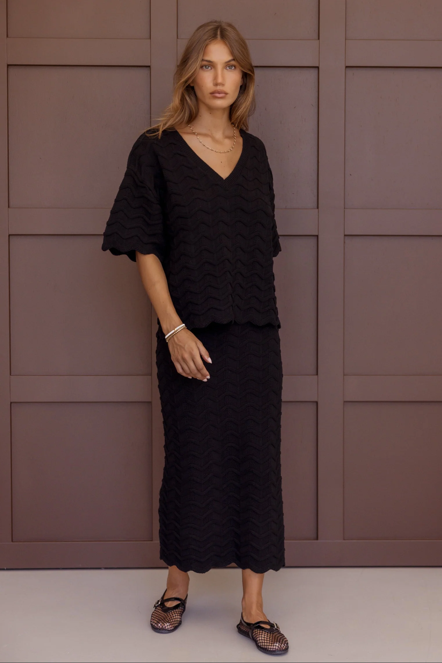 AGAPE Knit Top Black - Image 3