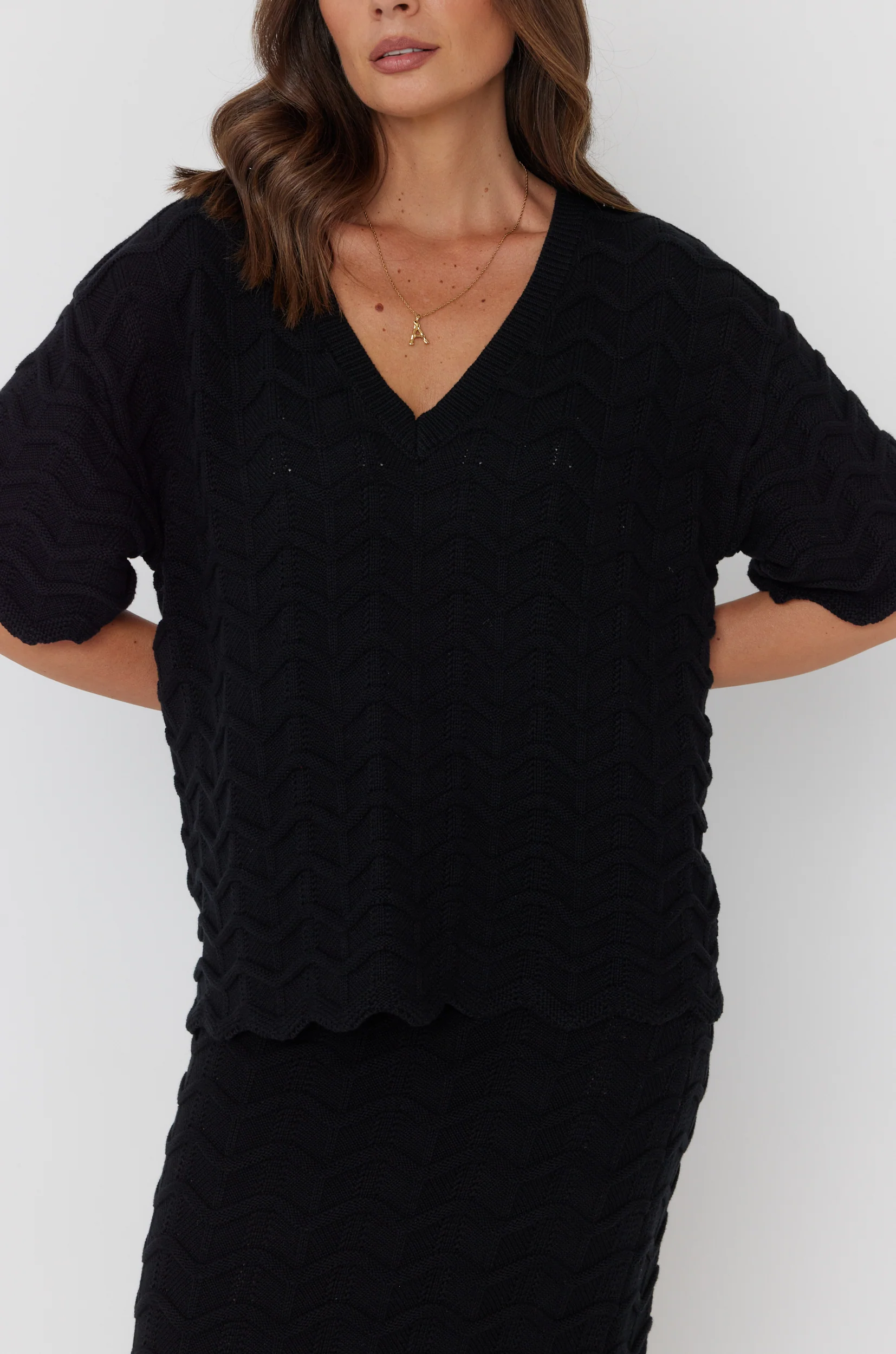 AGAPE Knit Top Black - Image 8