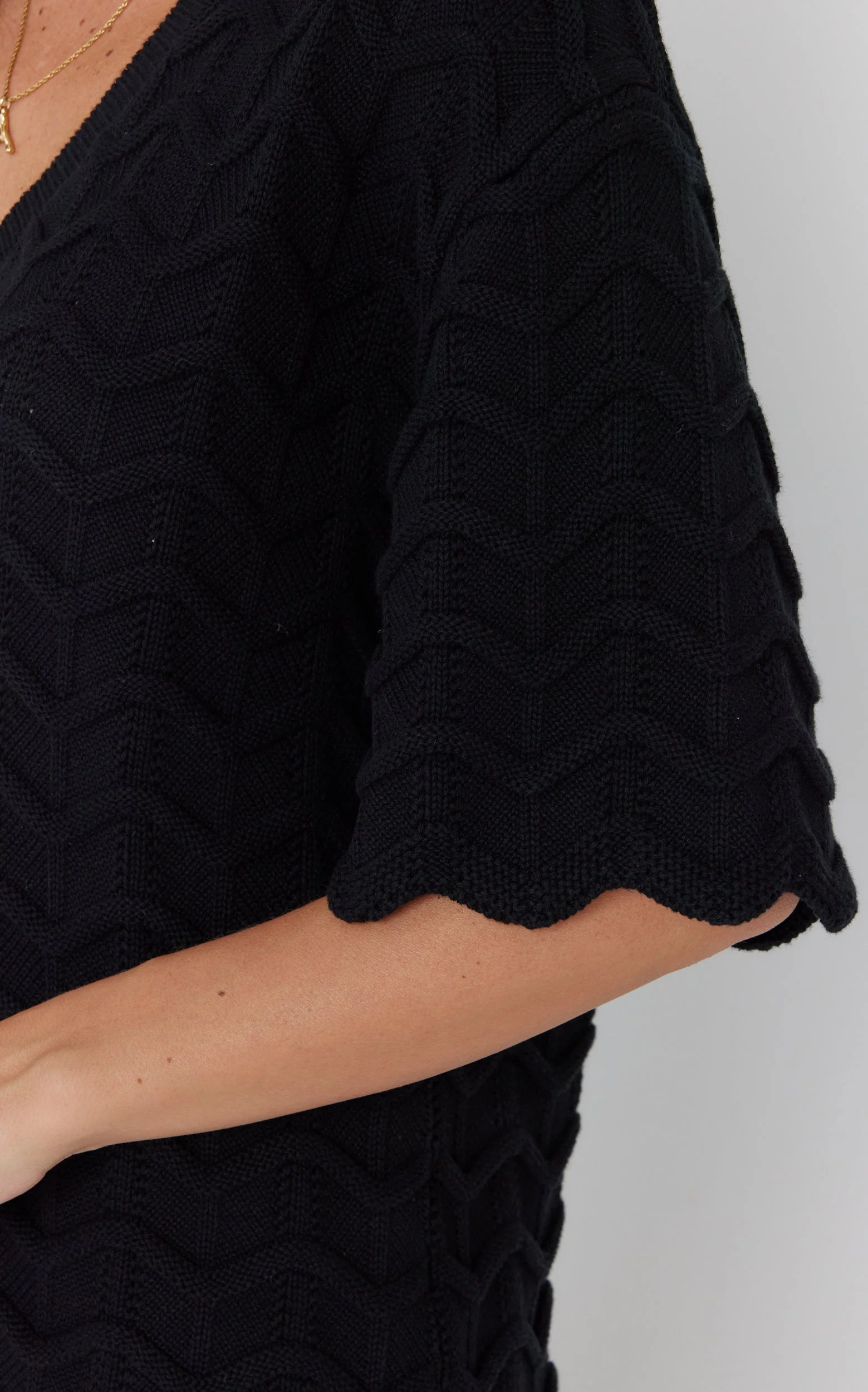 AGAPE Knit Top Black - Image 9