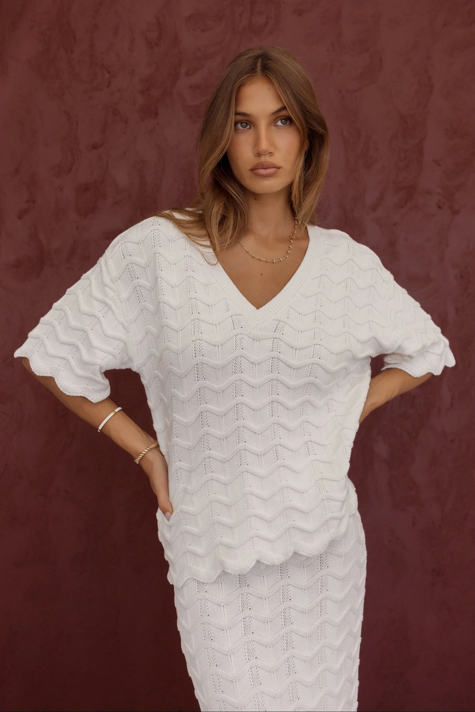 AGAPE Knit Top White - Image 2