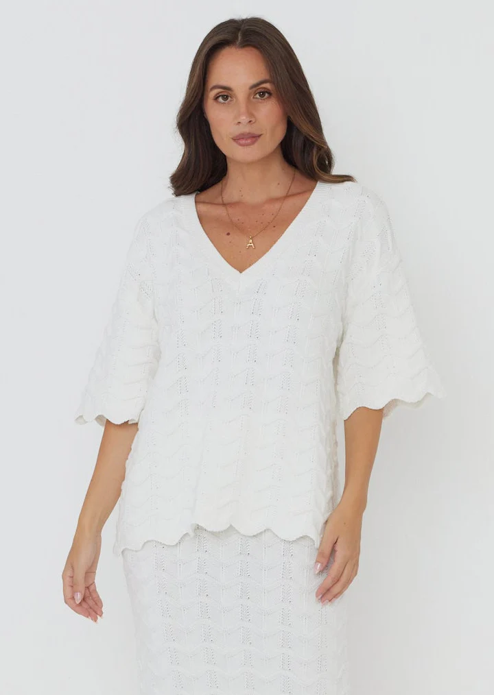 AGAPE Knit Top White - Image 6