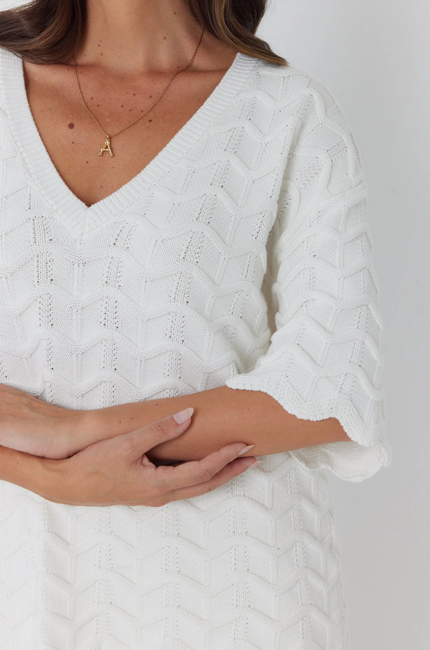 AGAPE Knit Top White - Image 8