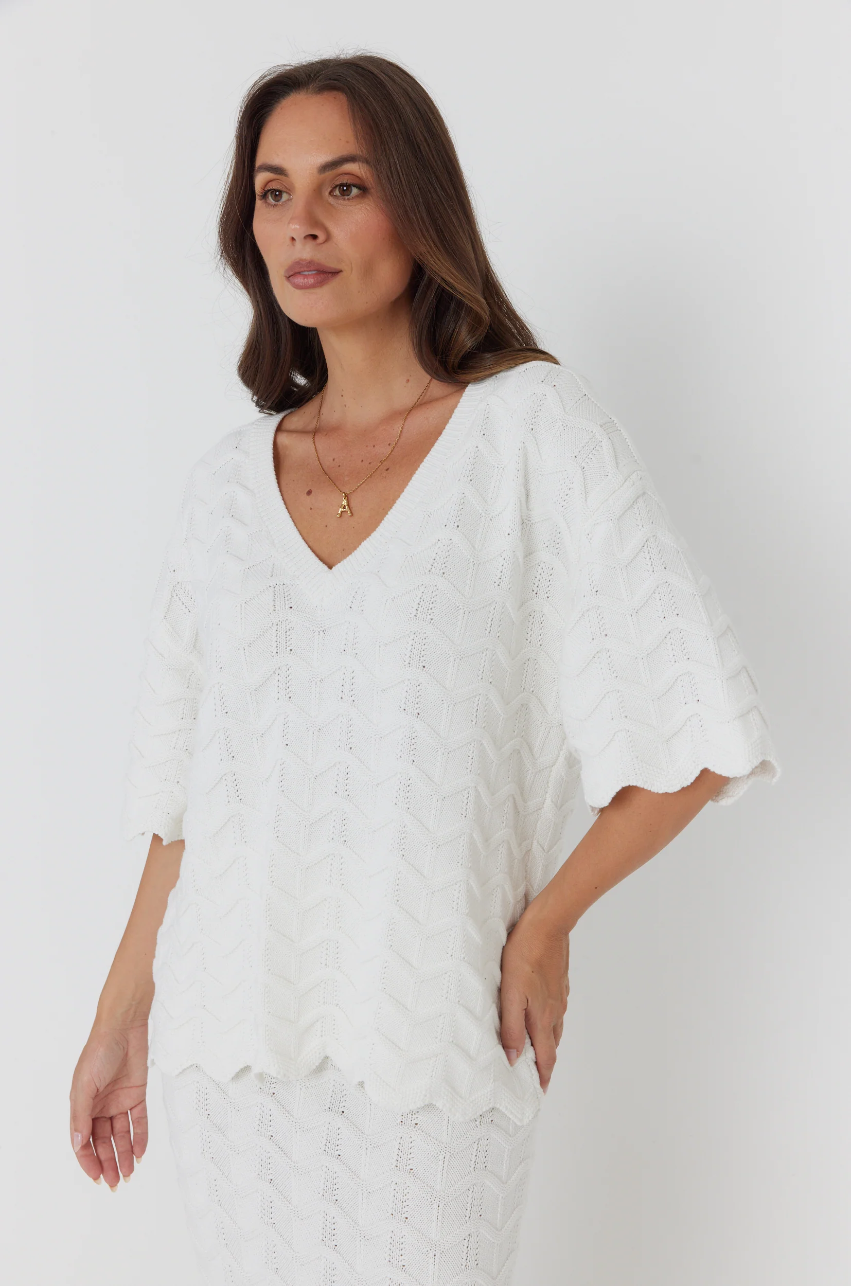AGAPE Knit Top White - Image 9