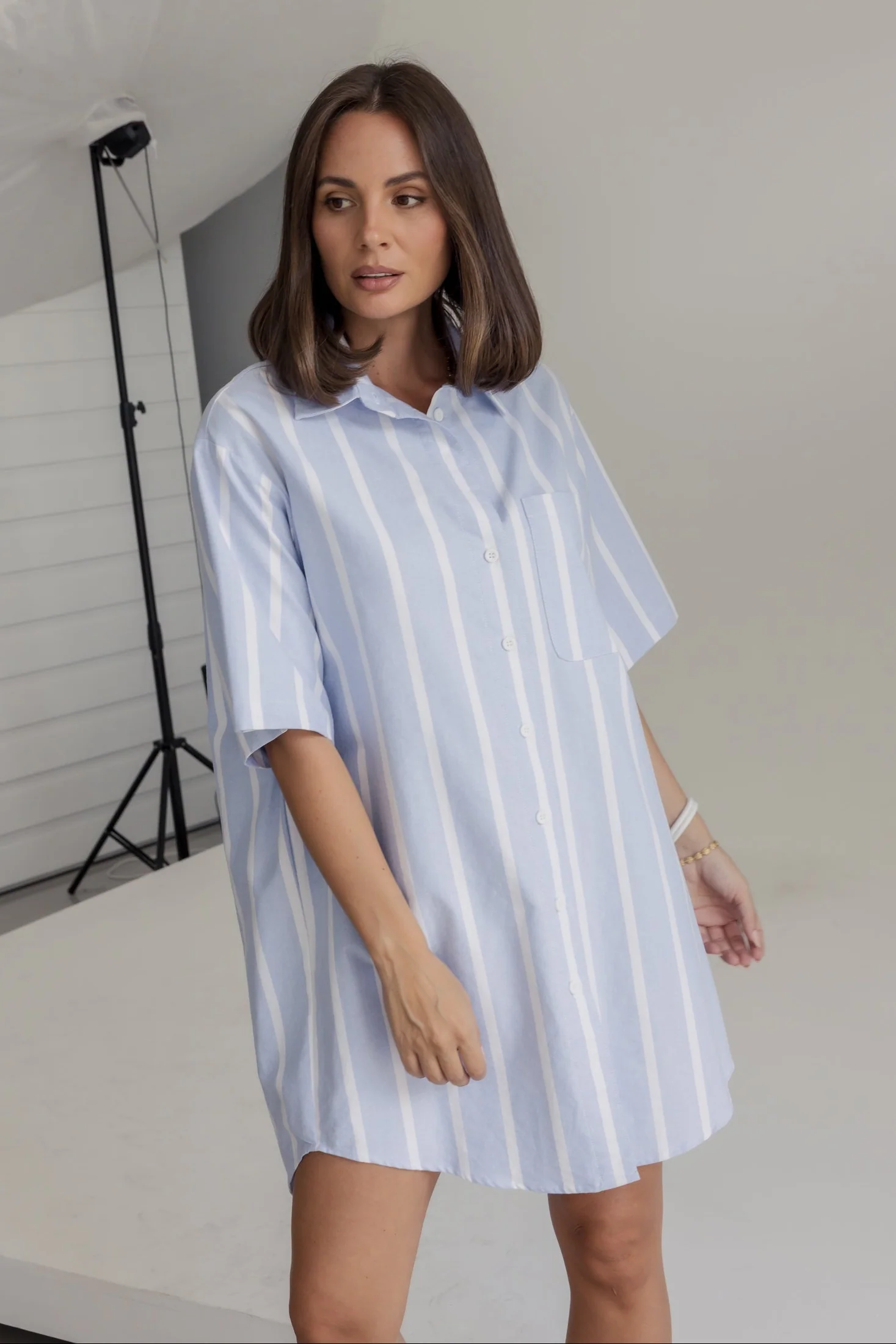 APEX Dress Chambray Blue Stripe - Image 3