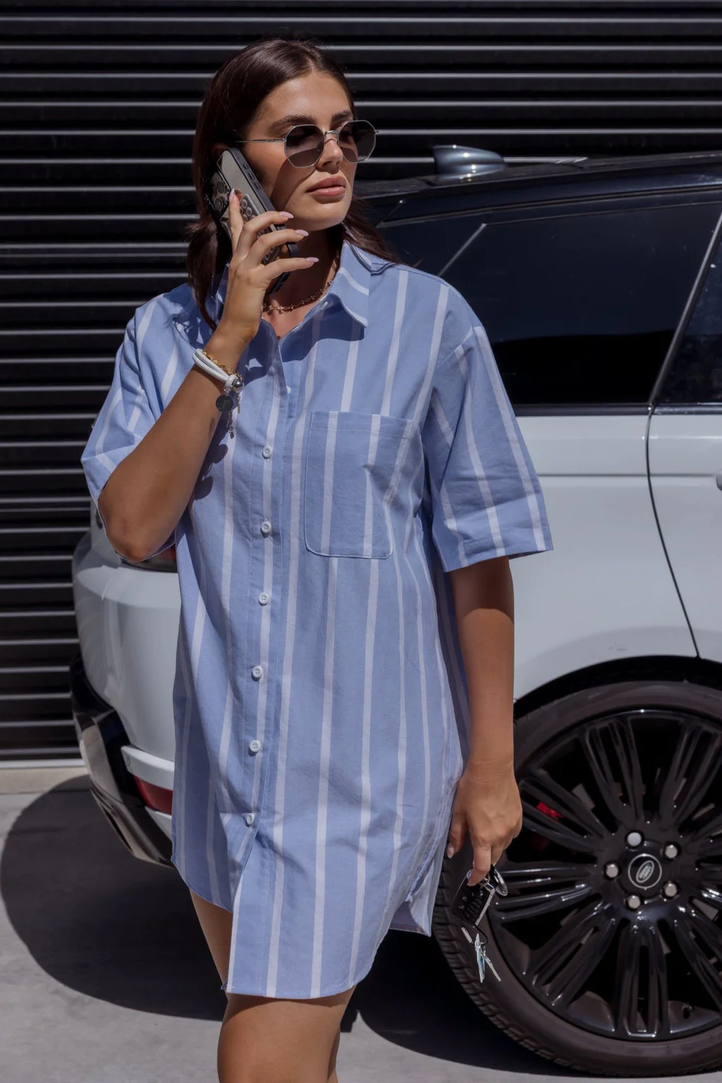 APEX Dress Chambray Blue Stripe - Image 4