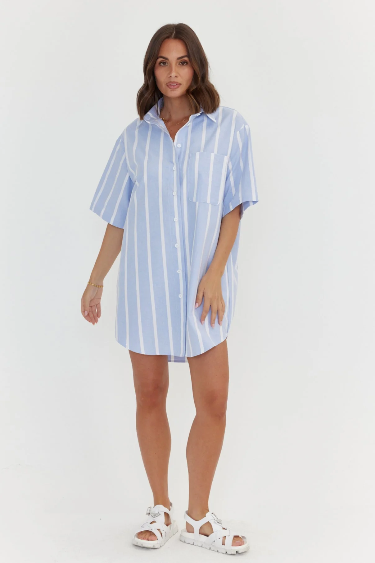 APEX Dress Chambray Blue Stripe - Image 5
