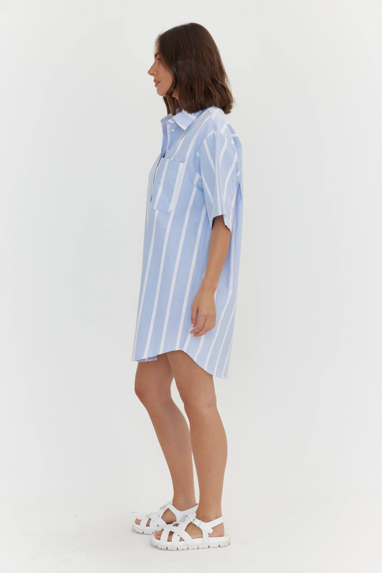 APEX Dress Chambray Blue Stripe - Image 8