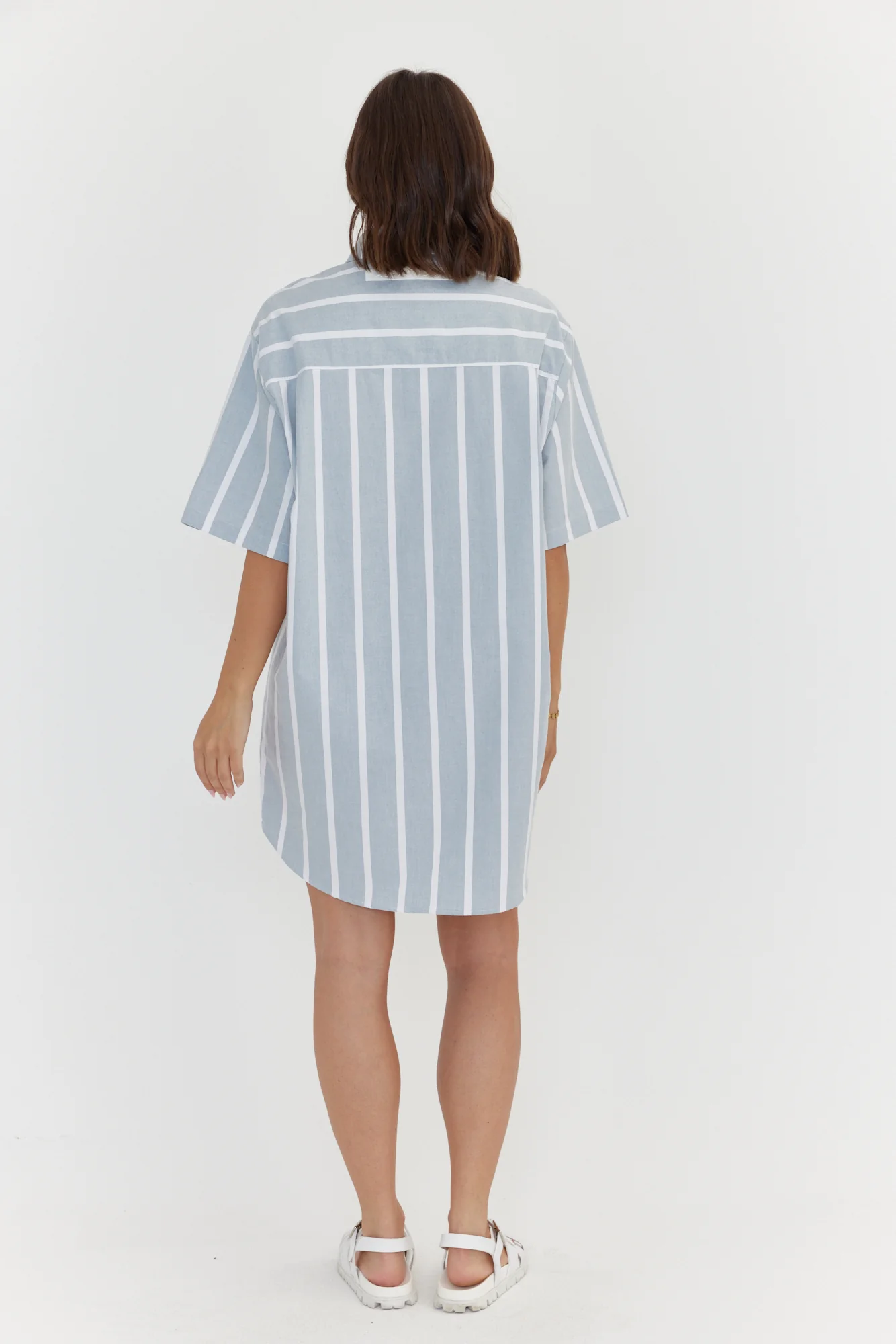 APEX Dress Chambray Sage Stripe - Image 9
