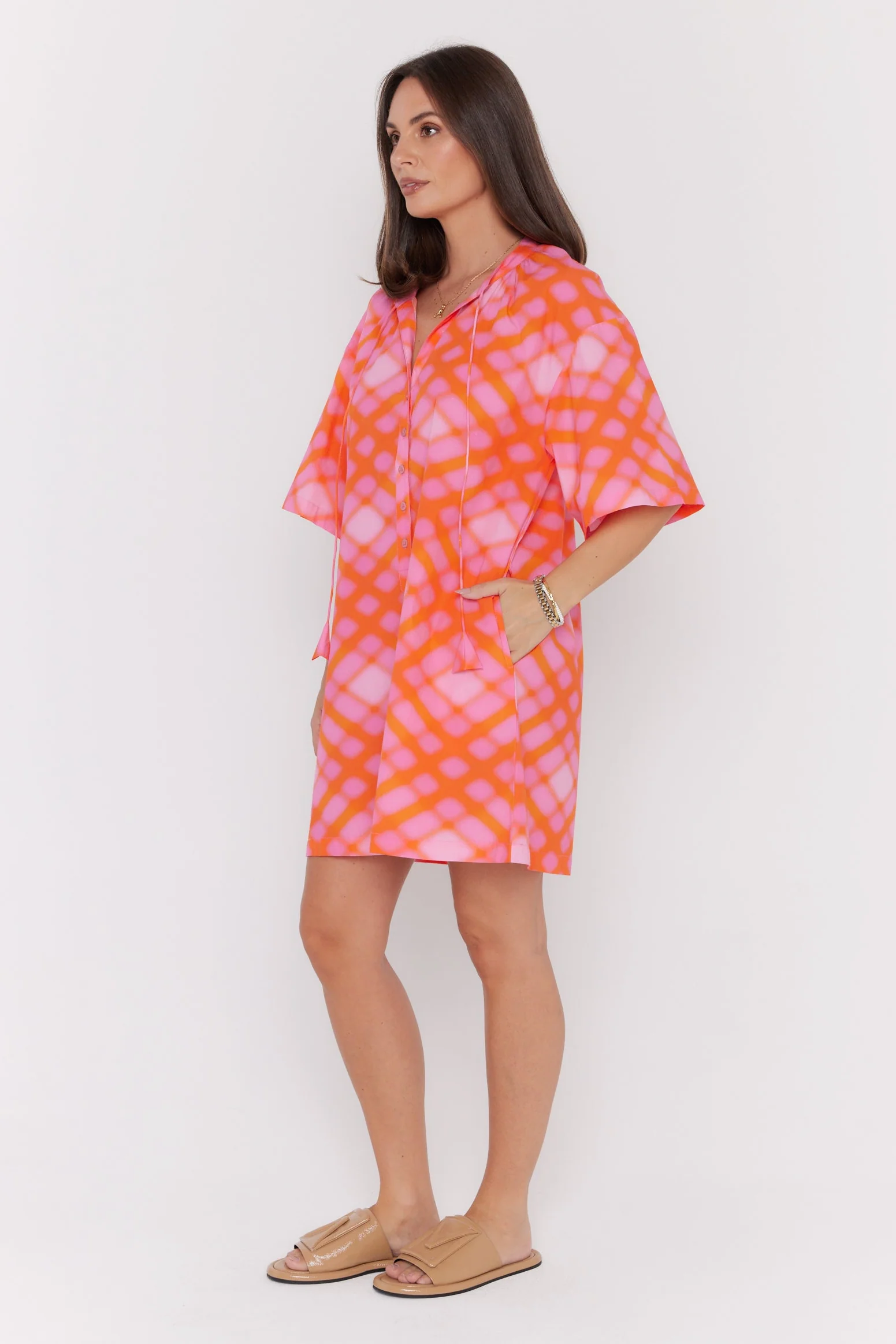 AURA Dress Pink Blur Print - Image 13