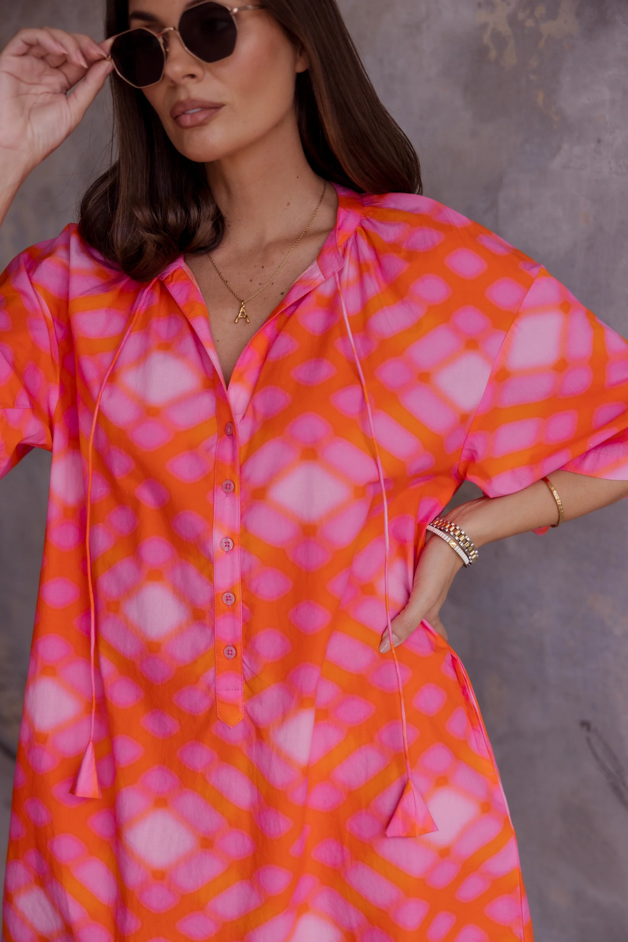 AURA Dress Pink Blur Print - Image 8