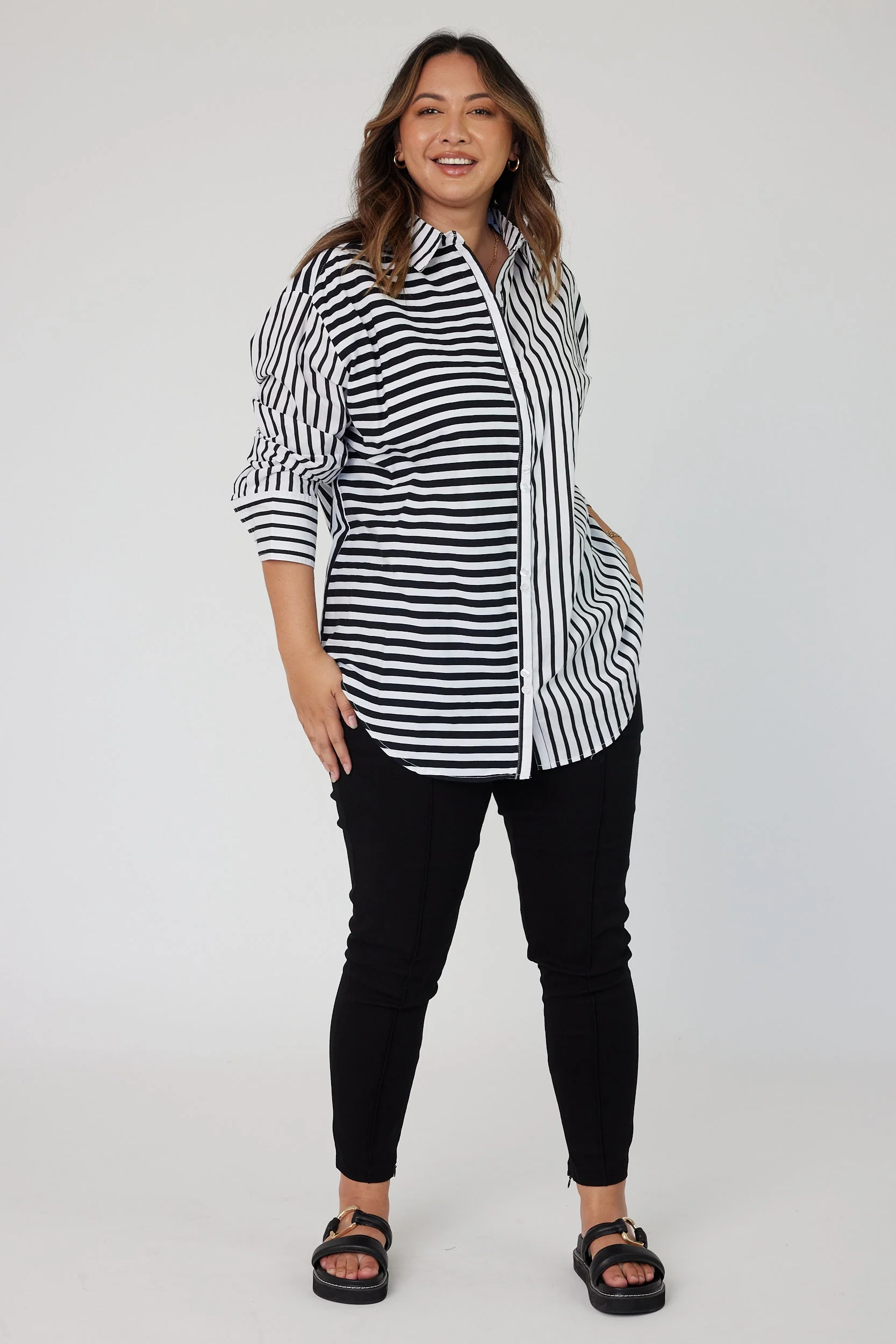 AUSTIN Shirt Mixed Stripe Black - Image 13