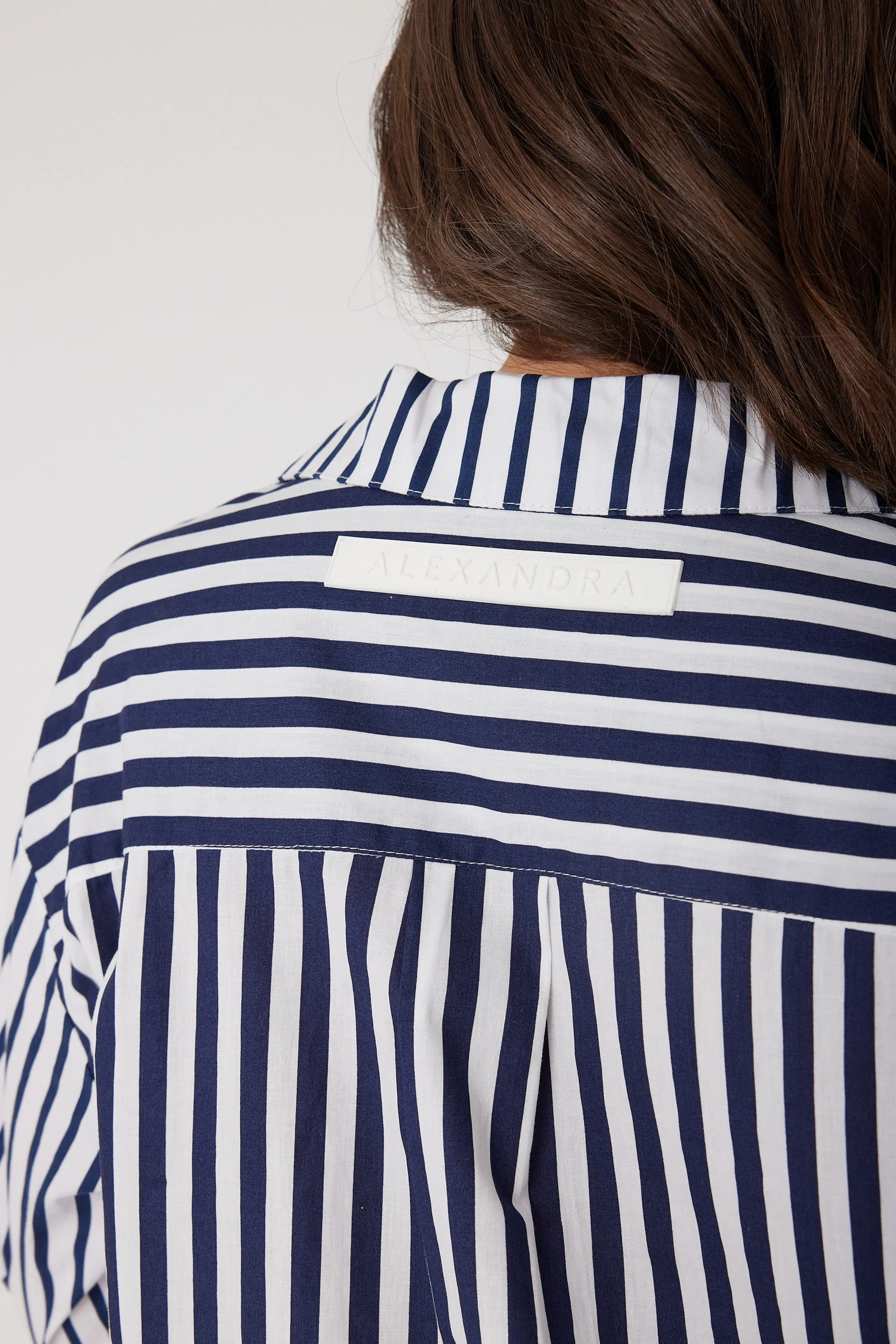 AUSTIN Shirt Mixed Stripe Navy - Image 7
