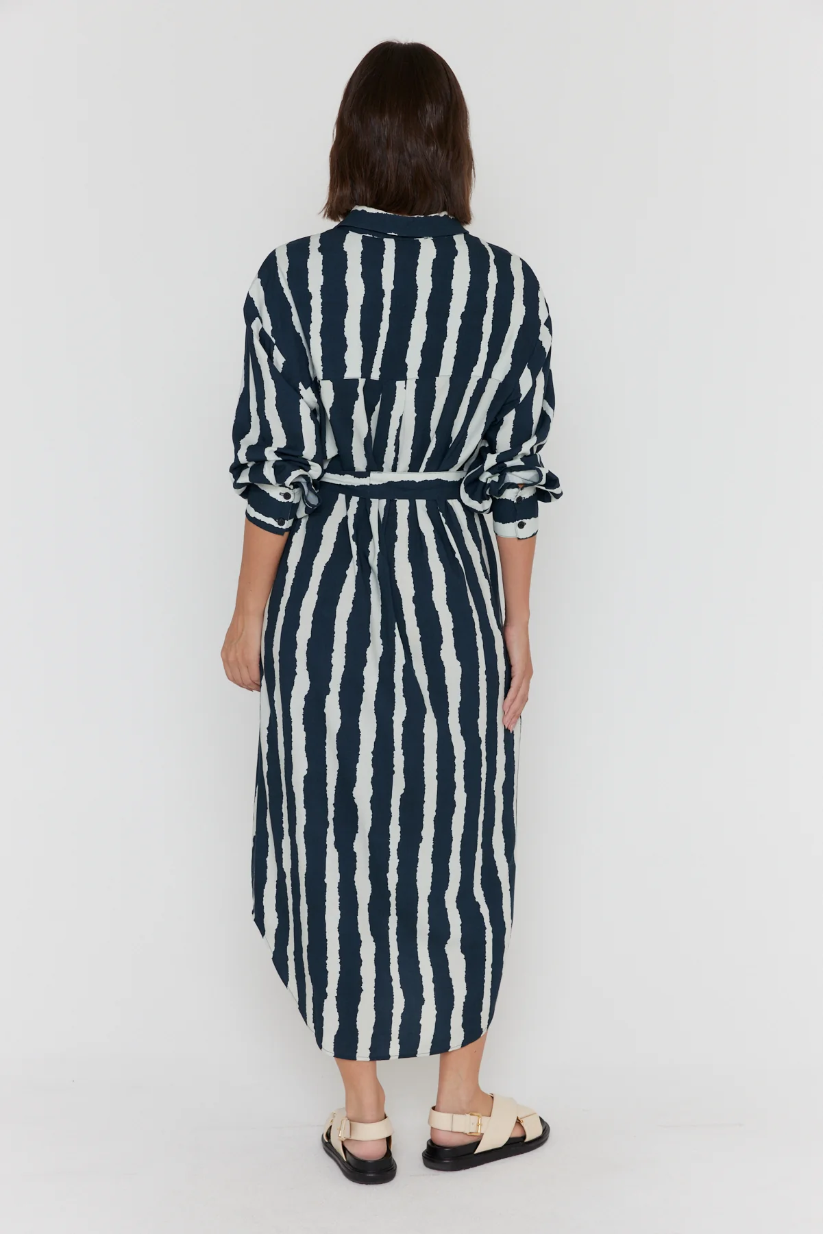 BANTAS Dress Navy Textured Stripe - Image 11