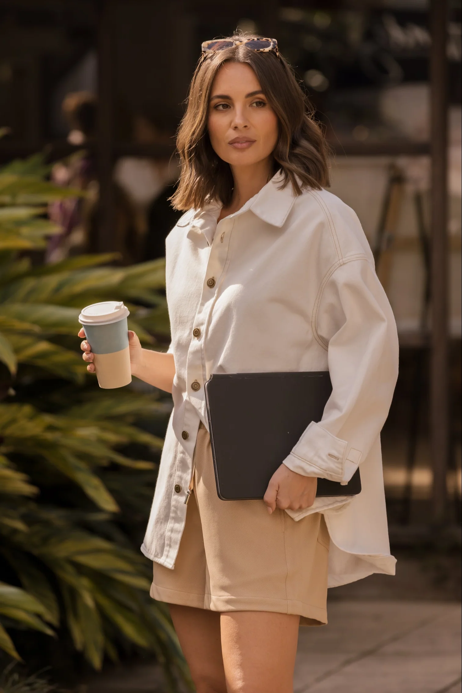 BASEN Shacket White Denim - Image 5