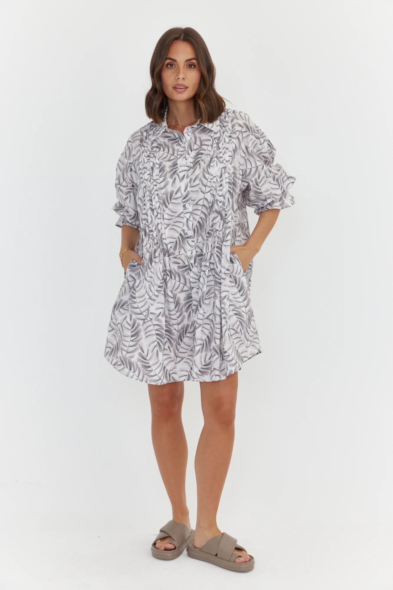 BERKEN Dress Coco Leaf Print - Image 6