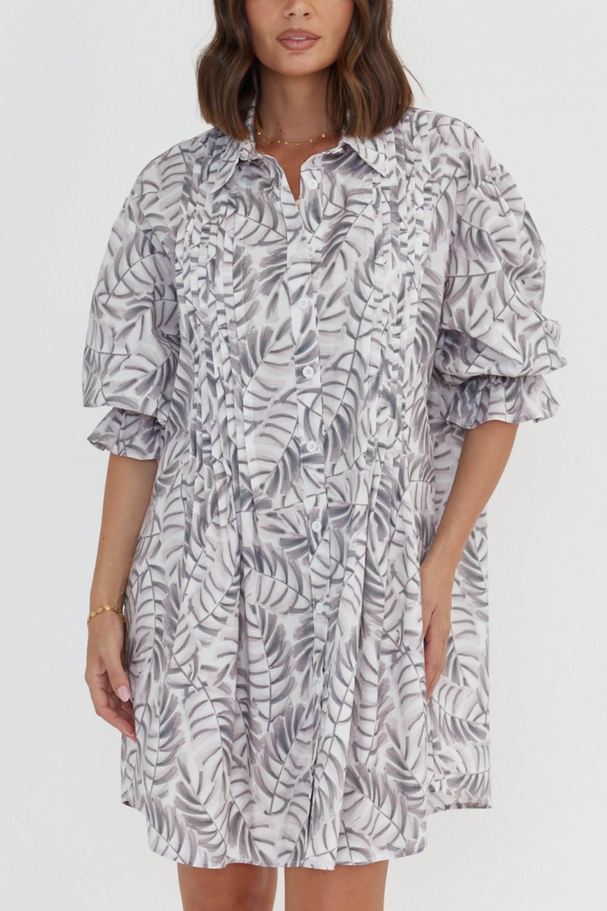 BERKEN Dress Coco Leaf Print - Image 8