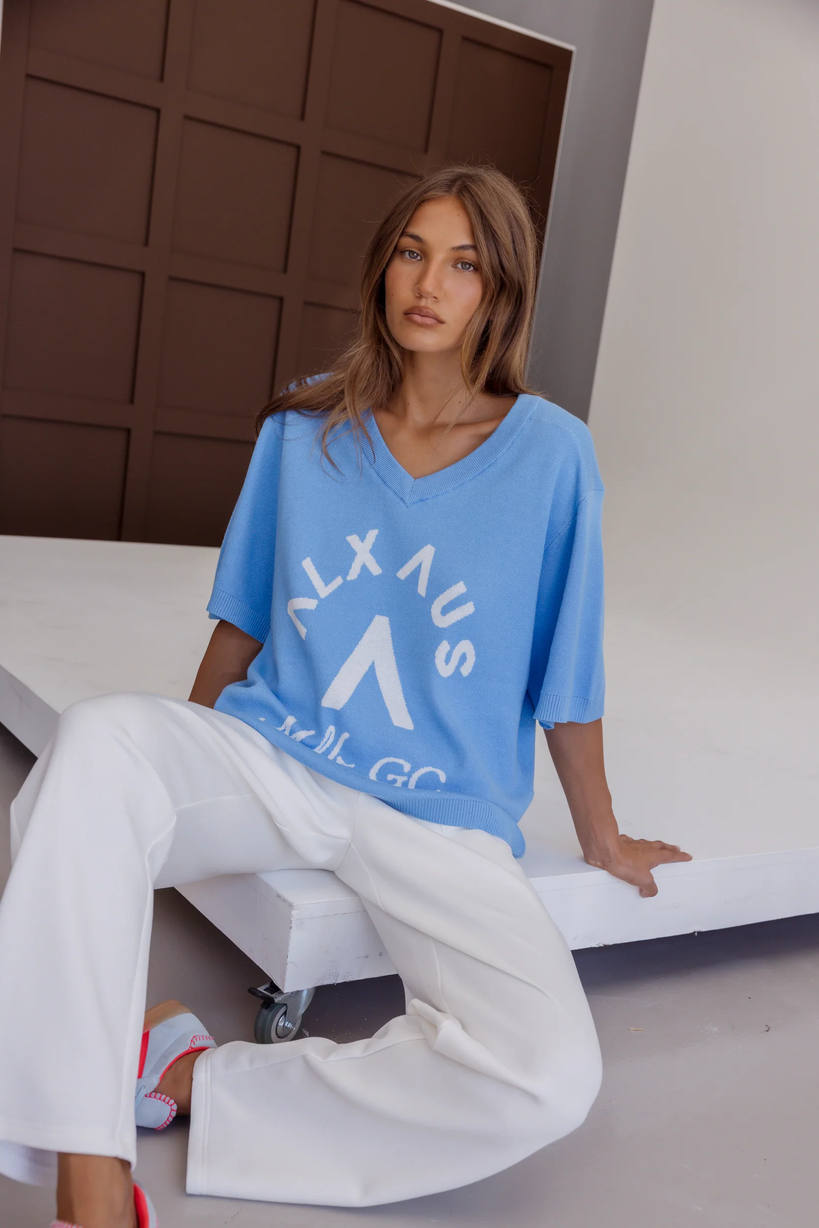 CAMILLY Knit Top Blue - Image 3