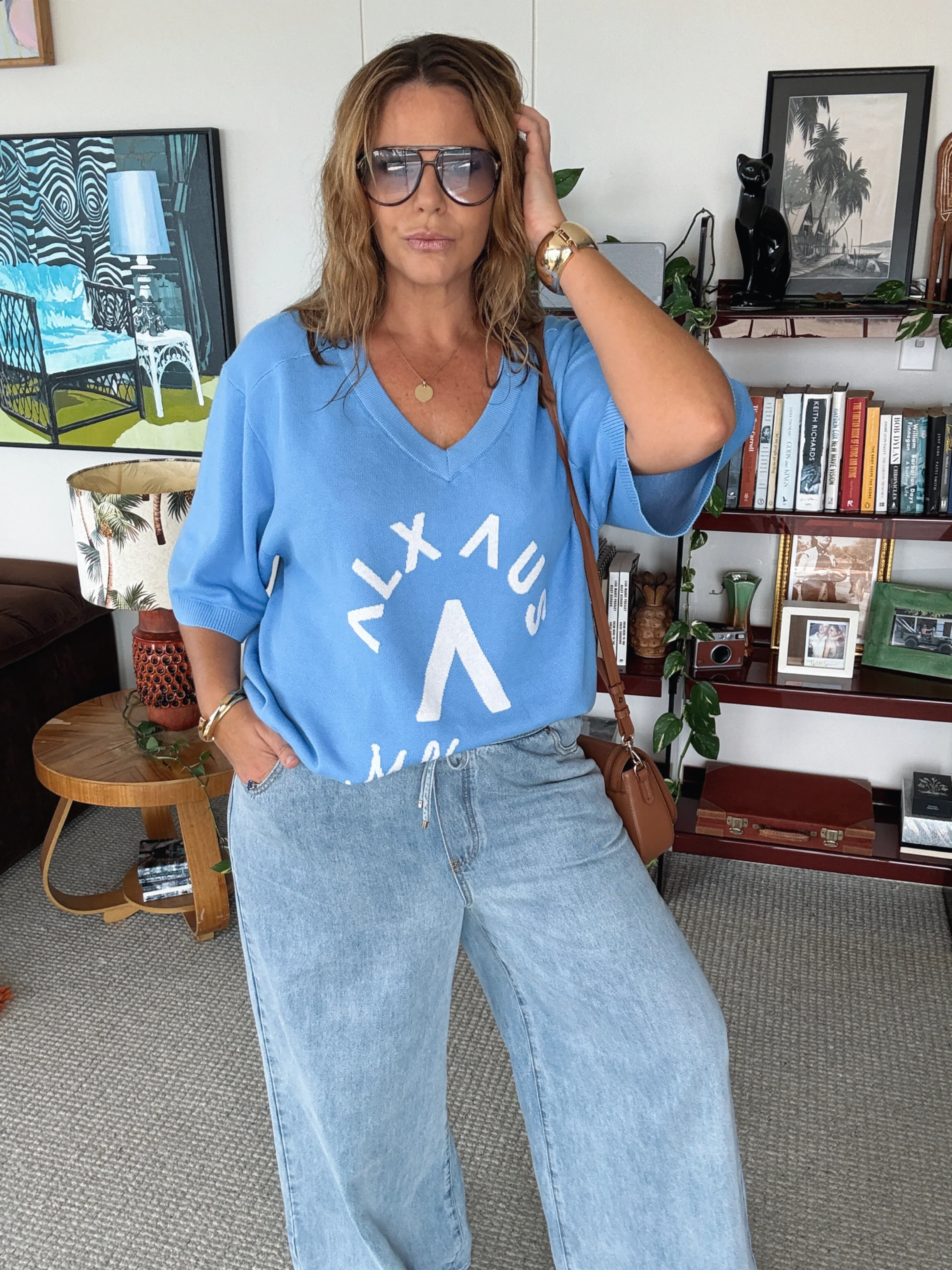 CAMILLY Knit Top Blue - Image 4