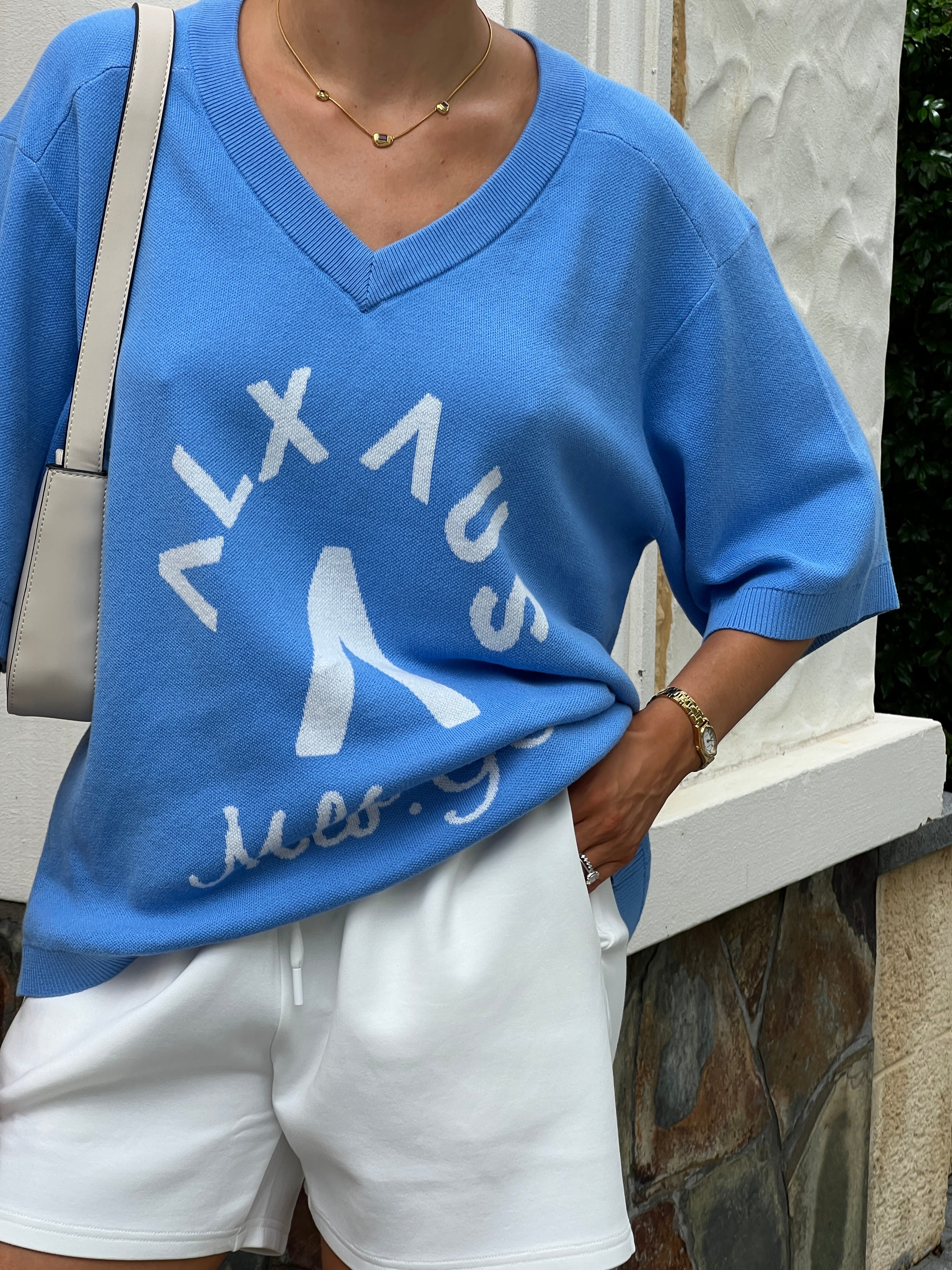 CAMILLY Knit Top Blue - Image 6