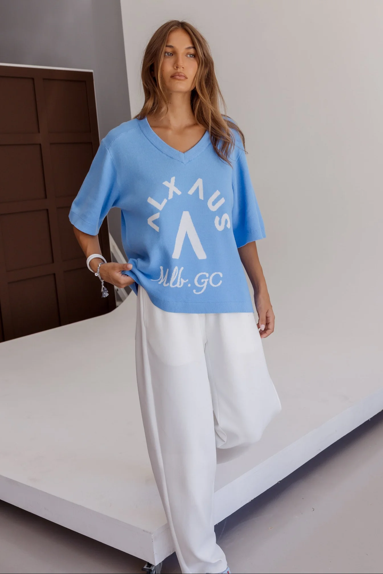 CAMILLY Knit Top Blue - Image 7