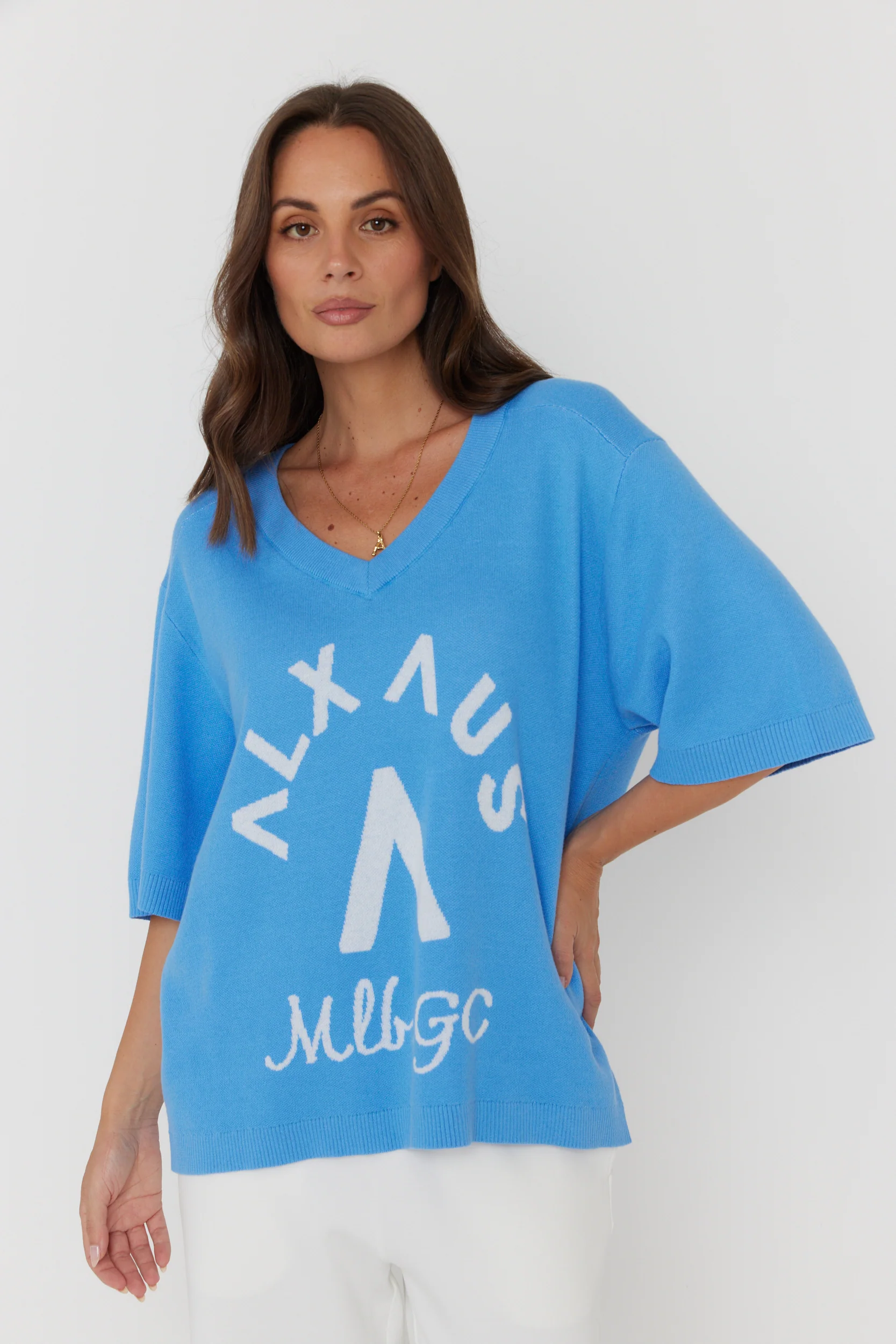 CAMILLY Knit Top Blue - Image 8