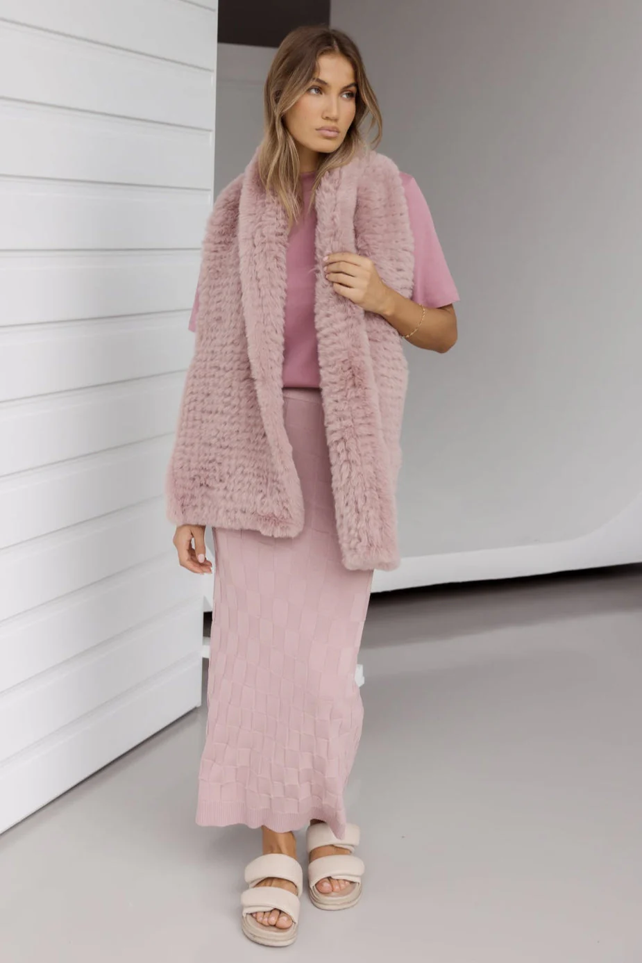 COMO Knit Skirt Dusty Pink - Image 5