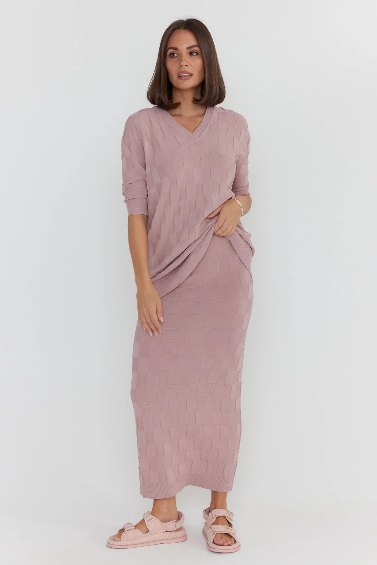 COMO Knit Skirt Dusty Pink - Image 9
