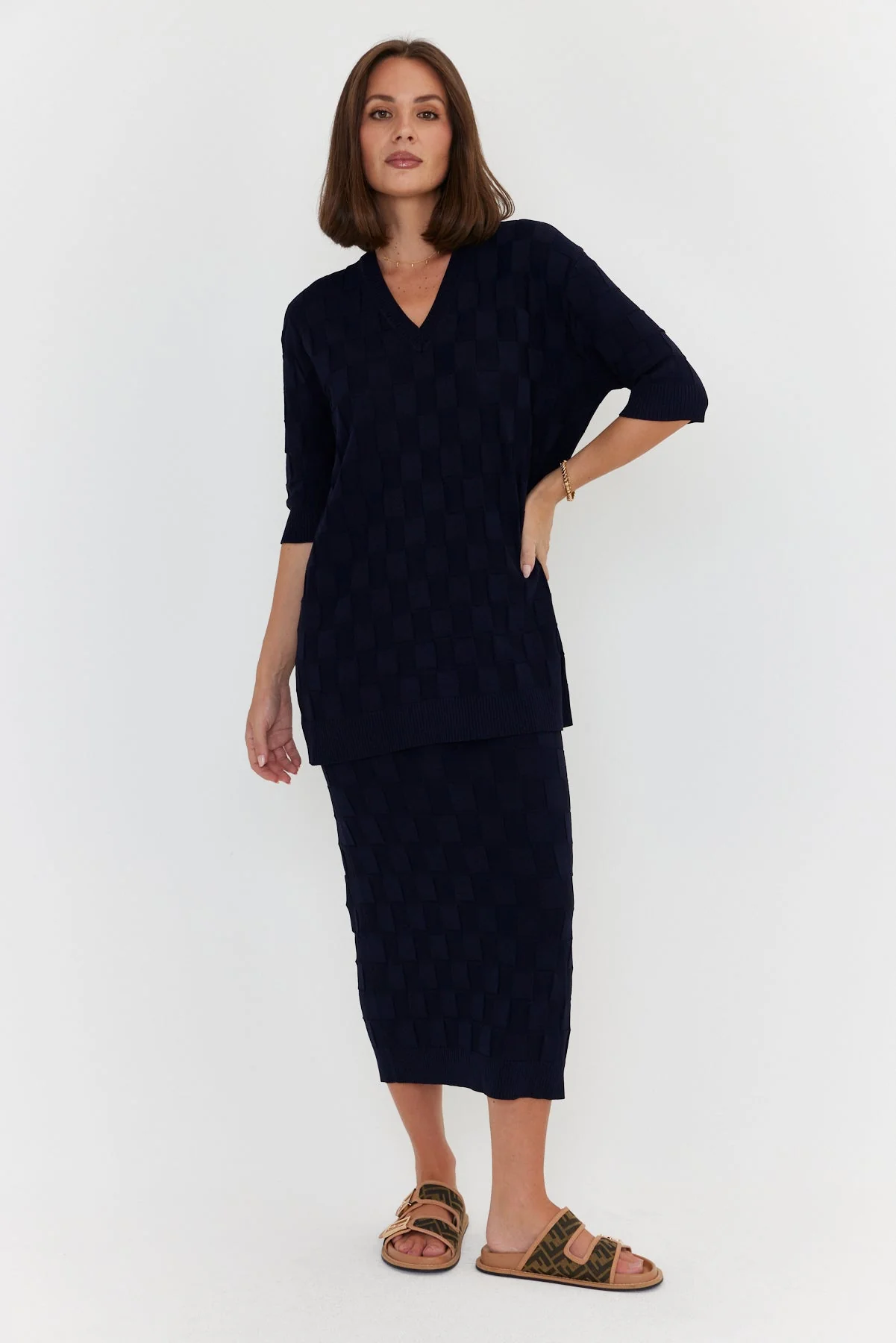 COMO Knit Skirt Navy - Image 9