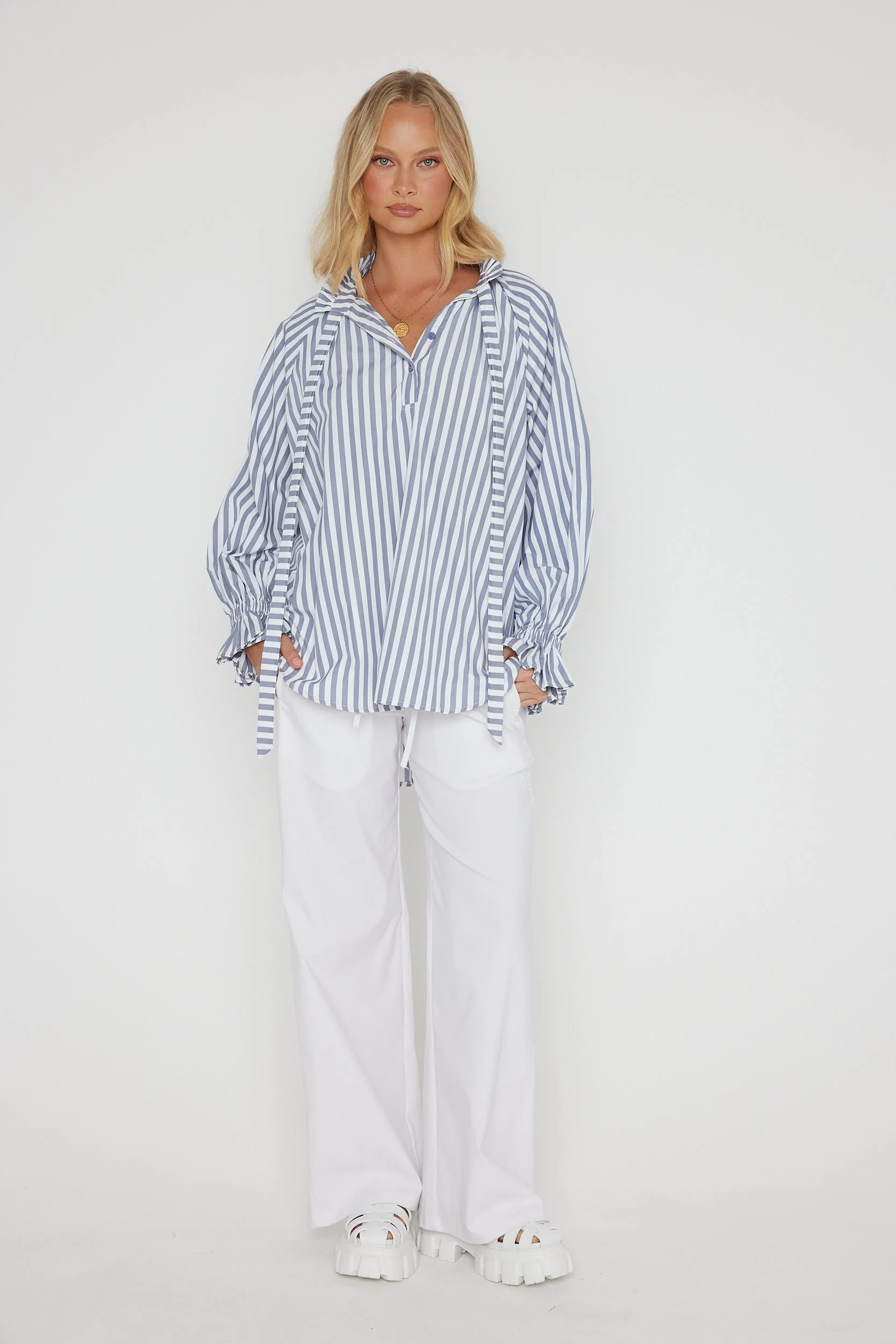 DANILL Blouse Grey Stripe - Image 5