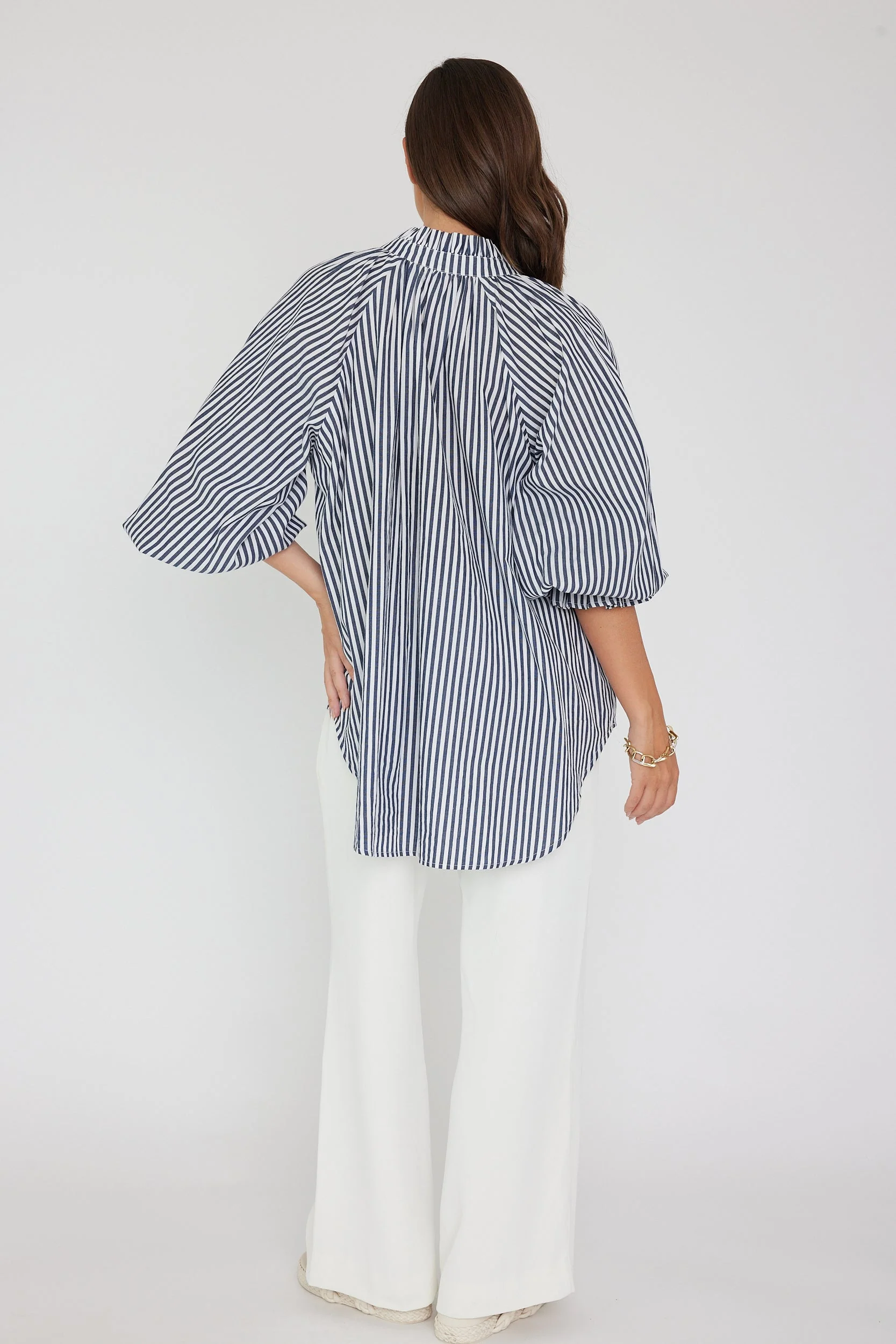 DANILL Blouse Navy Stripe - Image 12