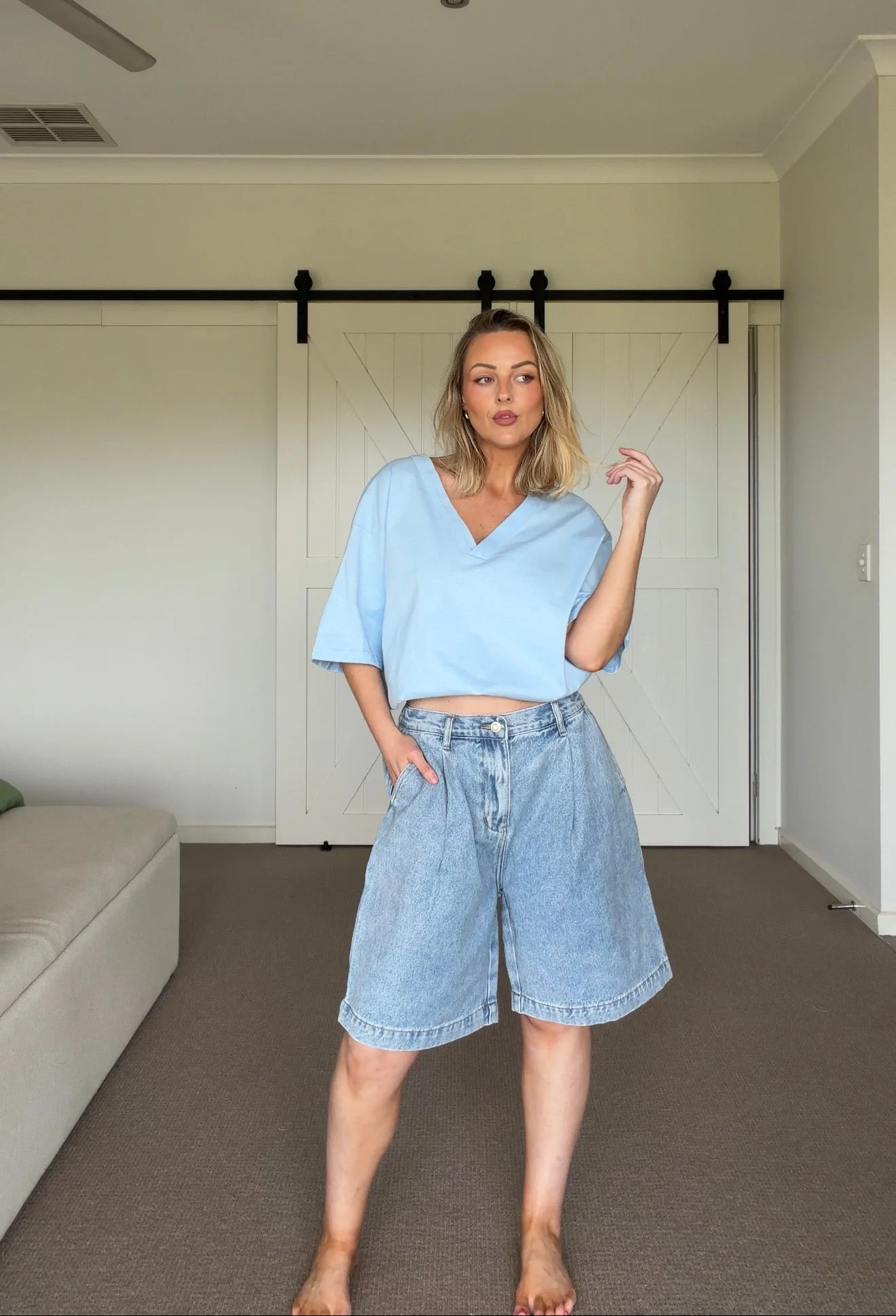 HARVEY Shorts Light Blue Denim - Image 8