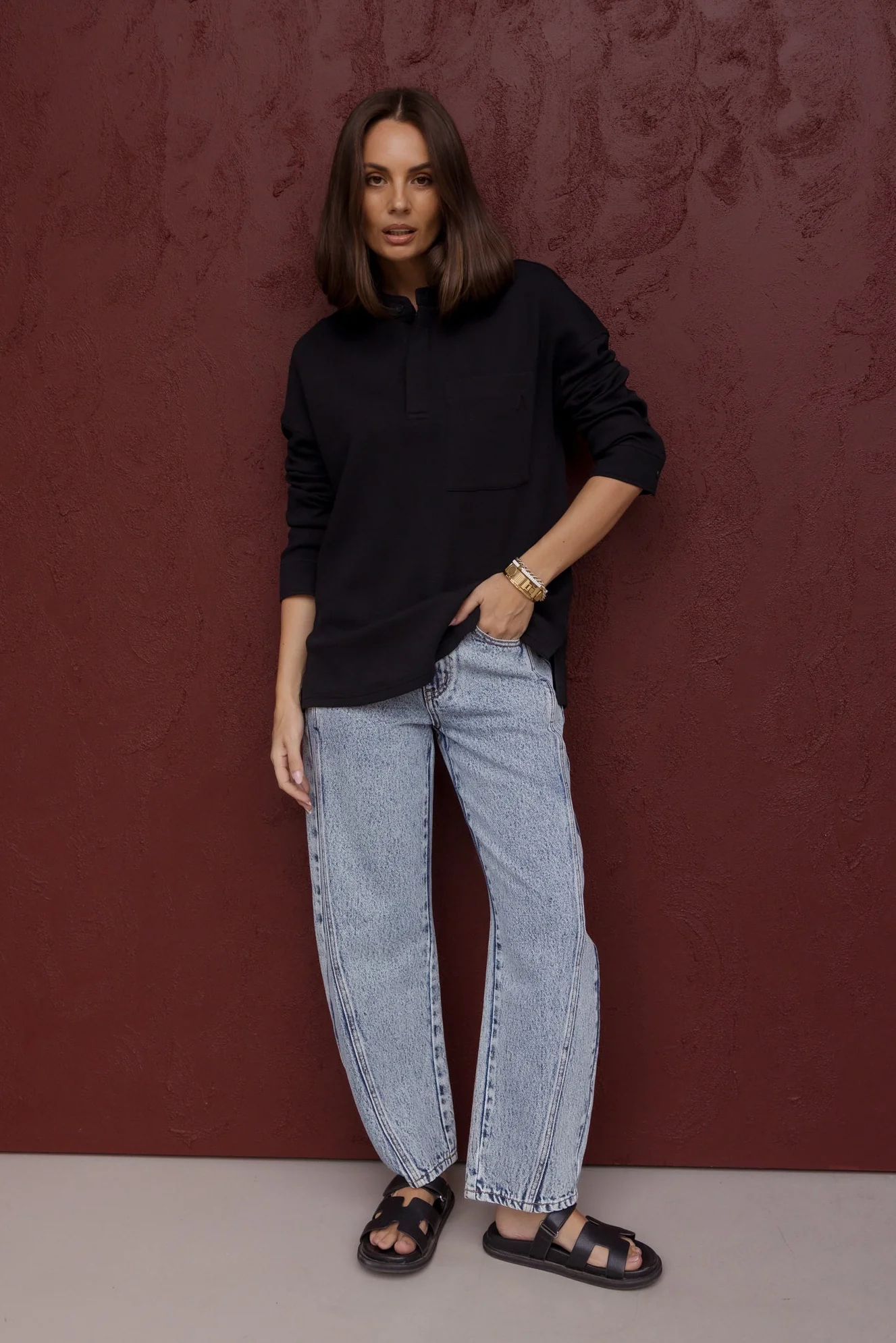 HENLEY Jumper Black