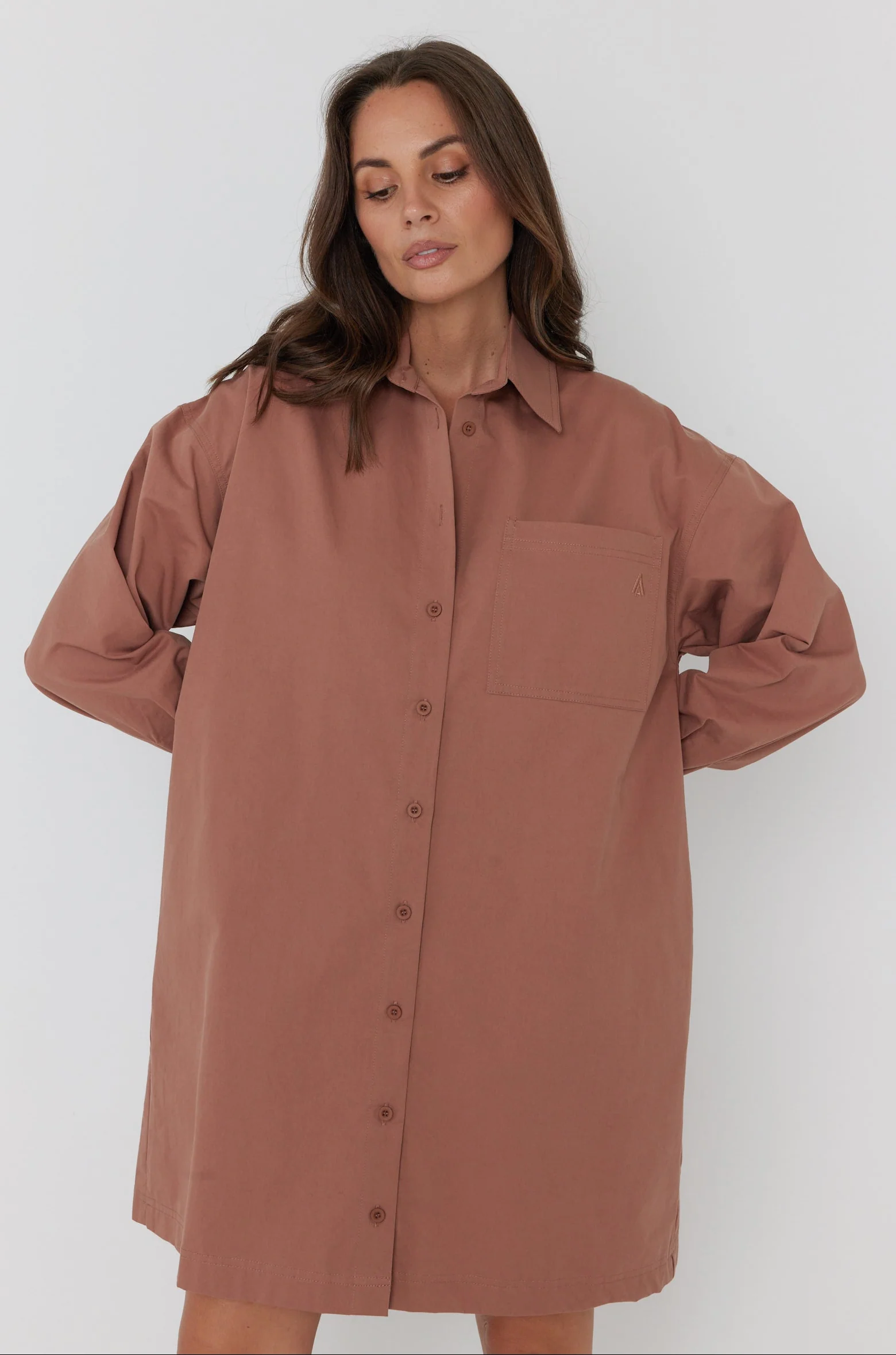 JETT Mini Dress Mahogany - Image 10
