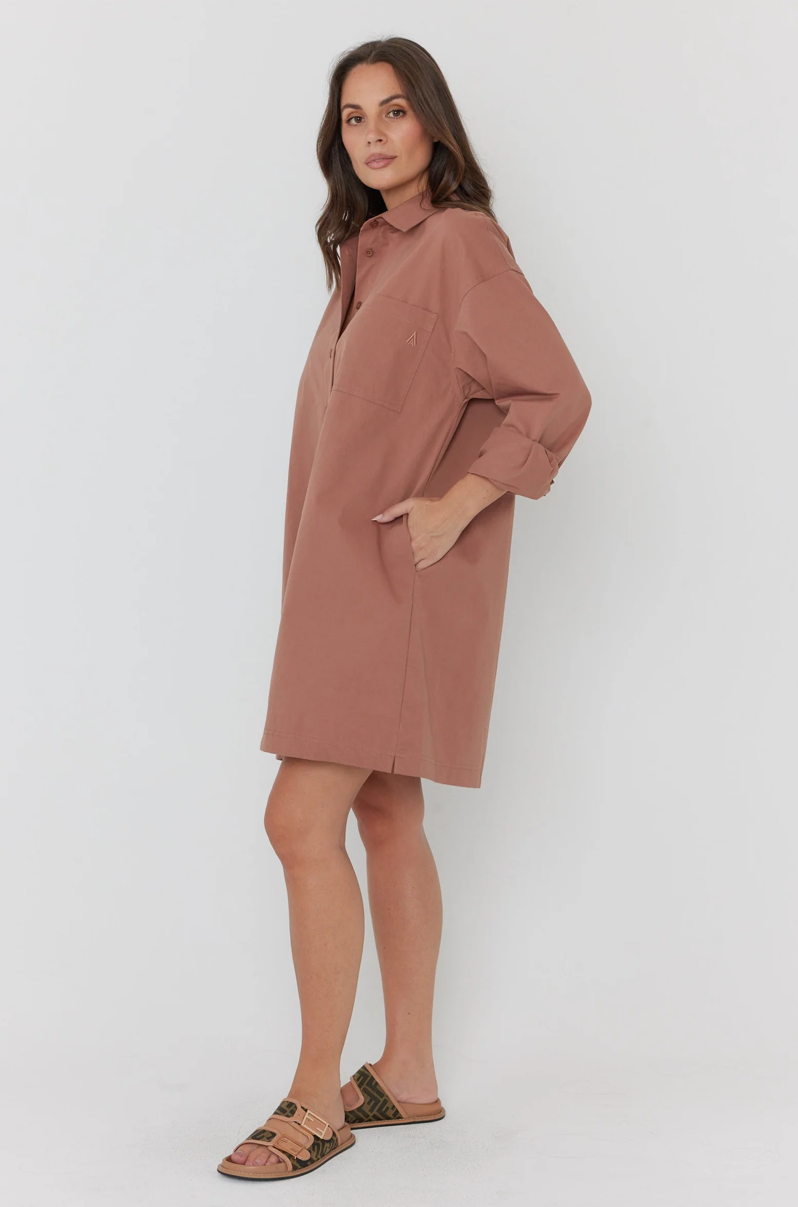 JETT Mini Dress Mahogany - Image 11