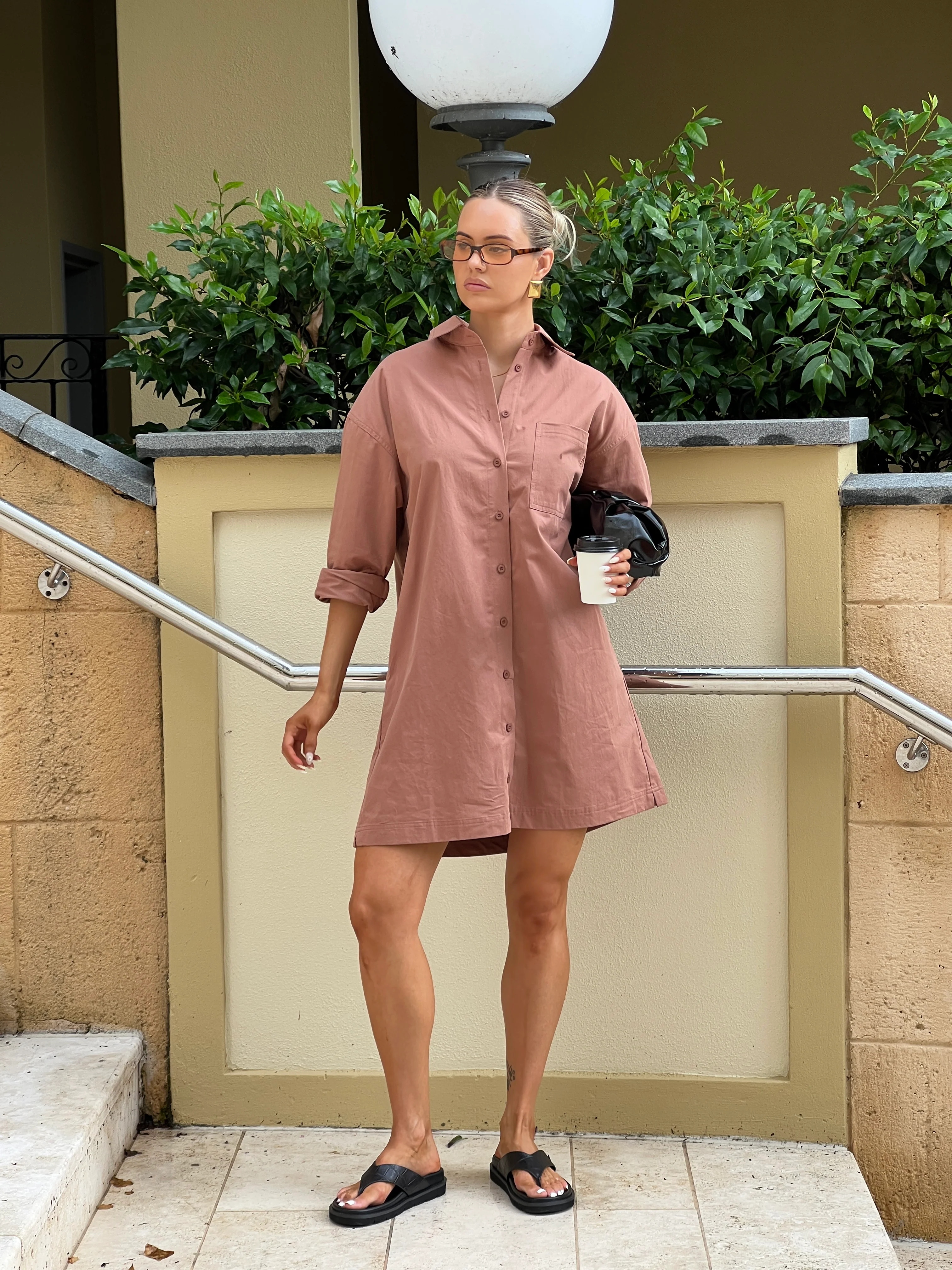 JETT Mini Dress Mahogany - Image 4