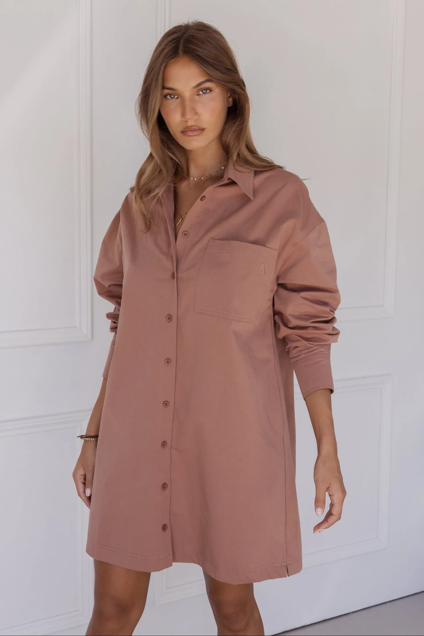 JETT Mini Dress Mahogany - Image 6