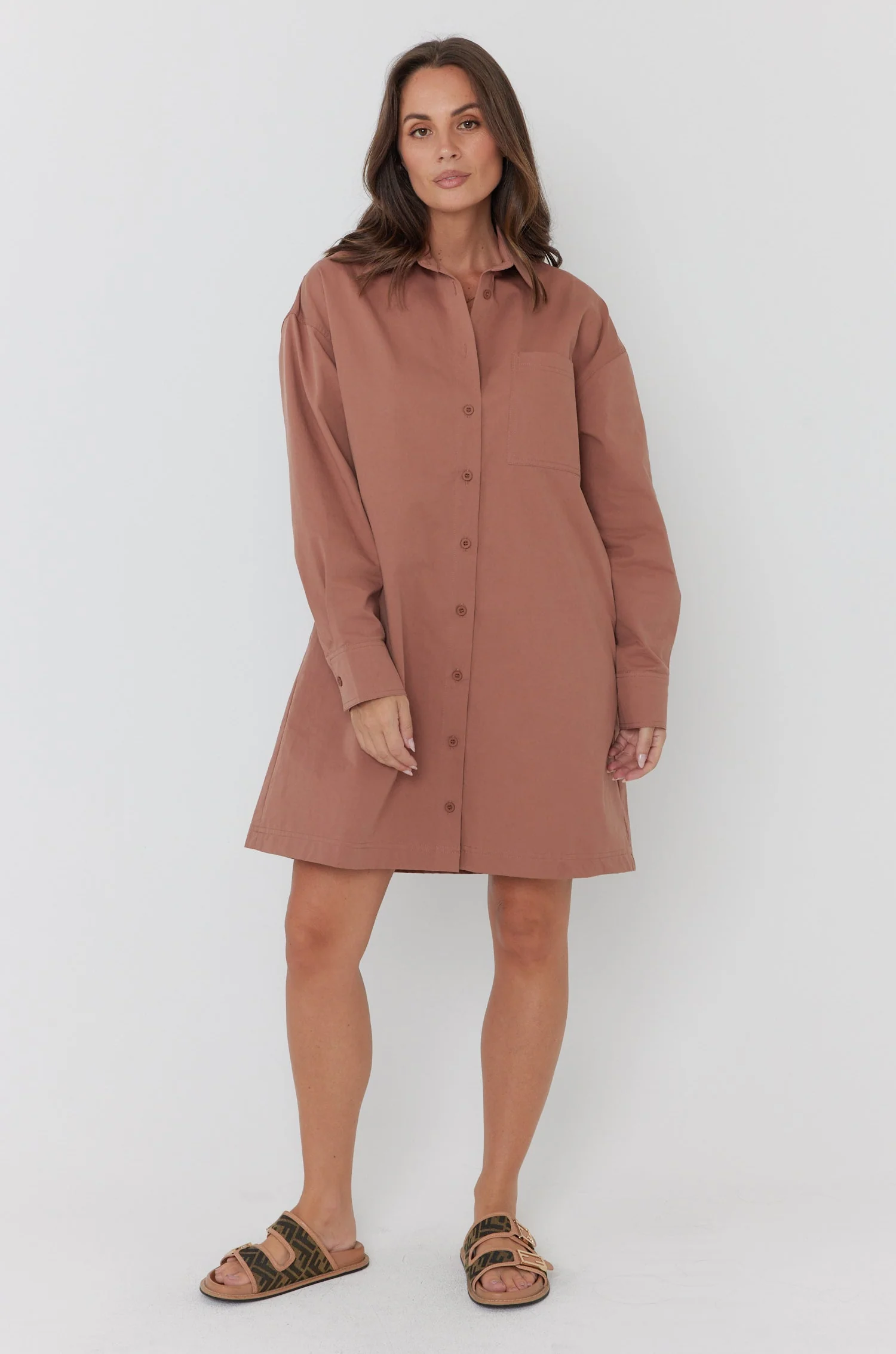 JETT Mini Dress Mahogany - Image 9