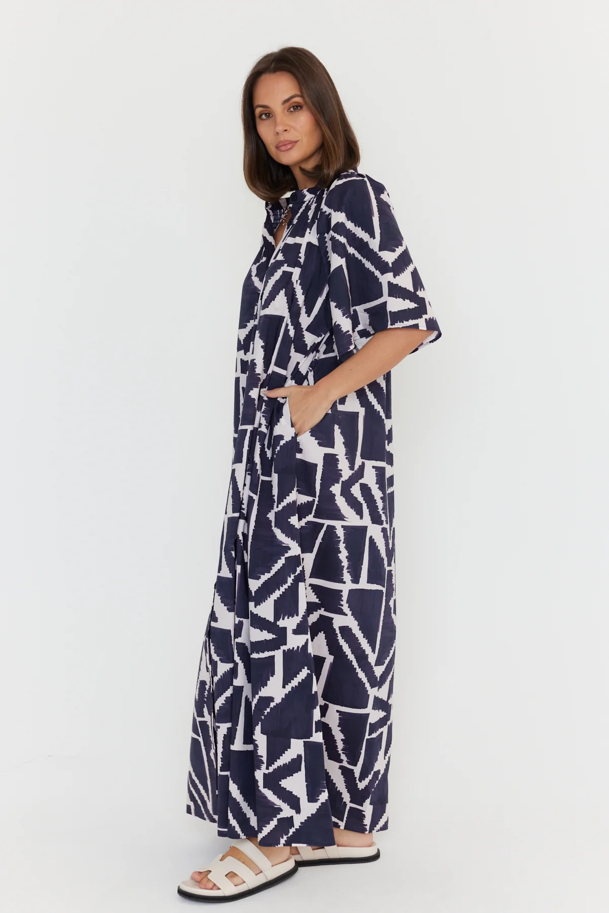 KITTO Dress Navy Geo Print - Image 11