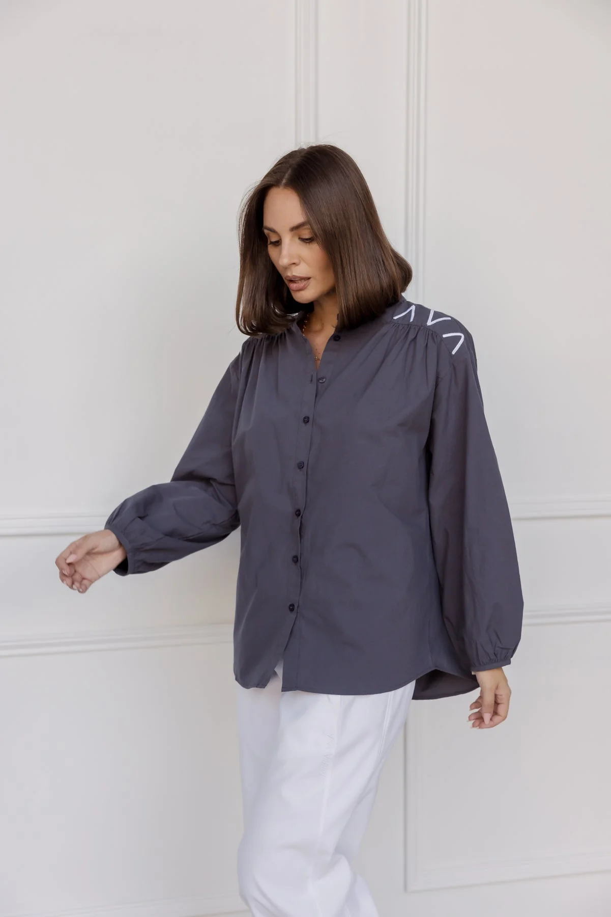 KNIGHT Blouse Charcoal - Image 2