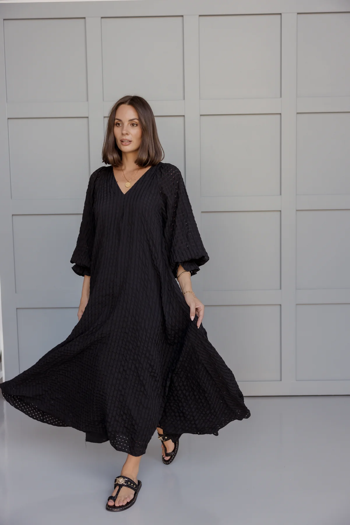 MADERO Dress Chequer Black - Image 4