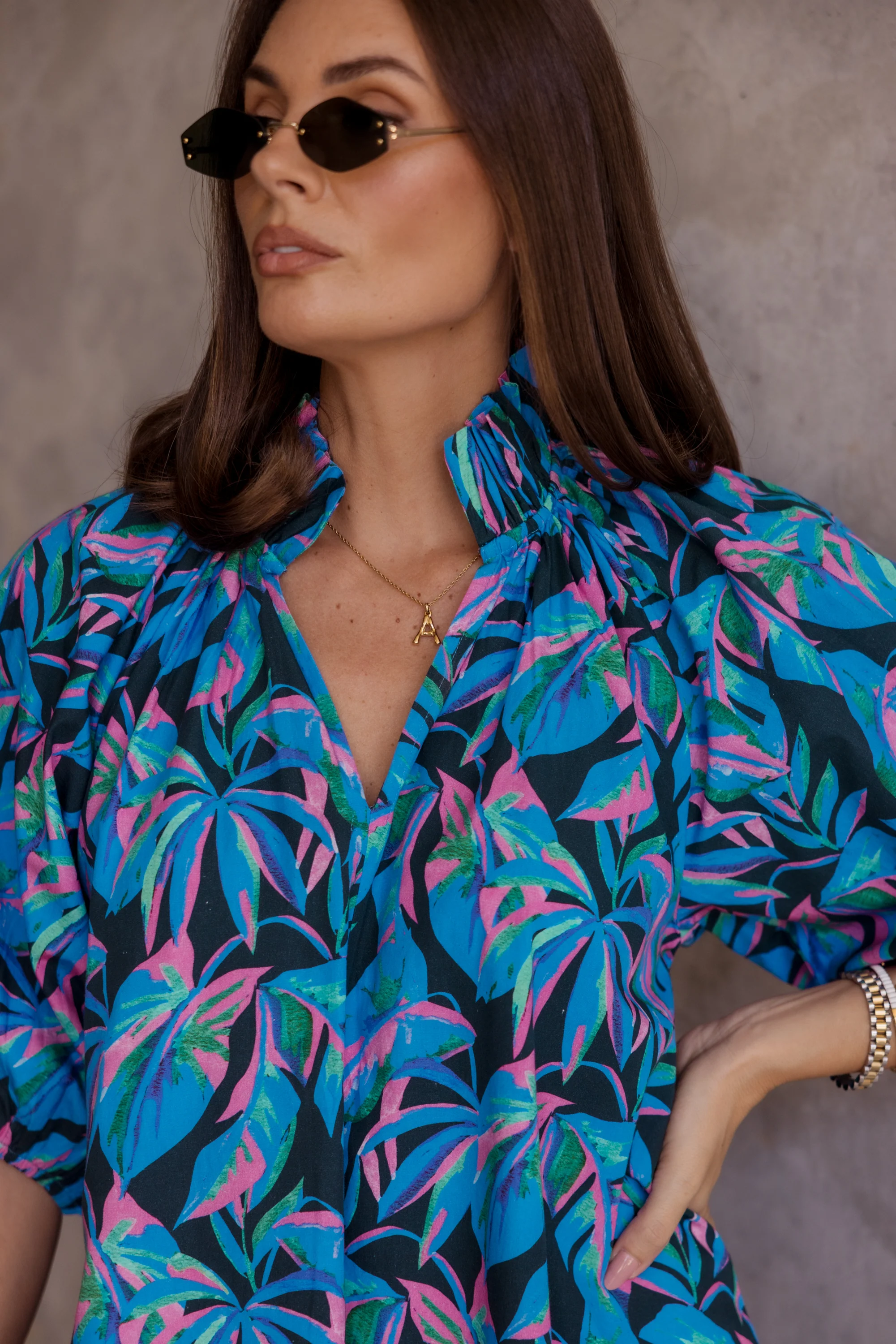 MALTA Dress Navy Floral Print - Image 3