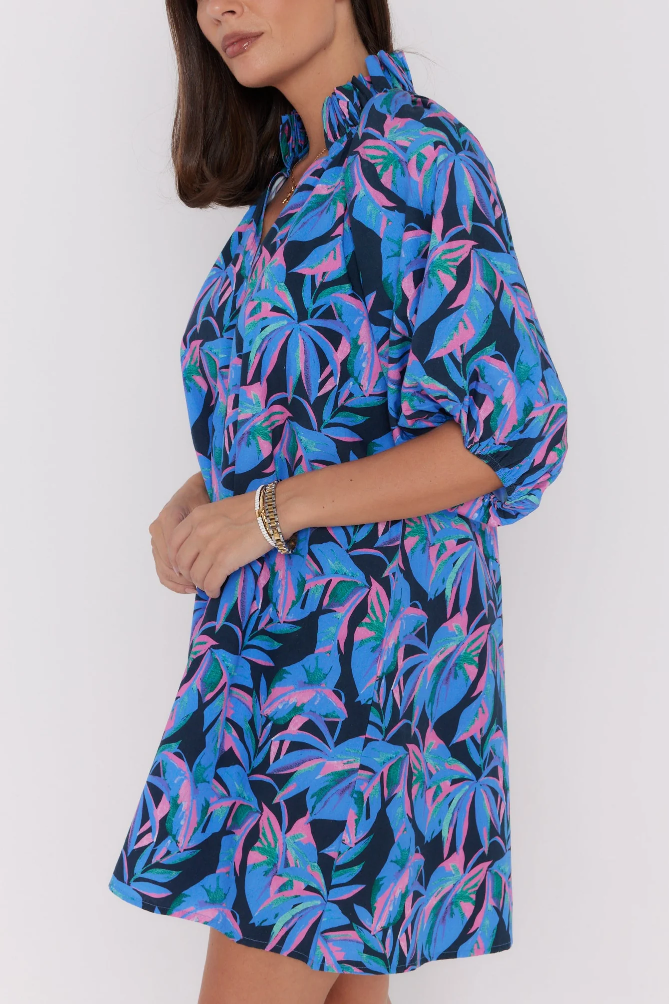 MALTA Dress Navy Floral Print - Image 9