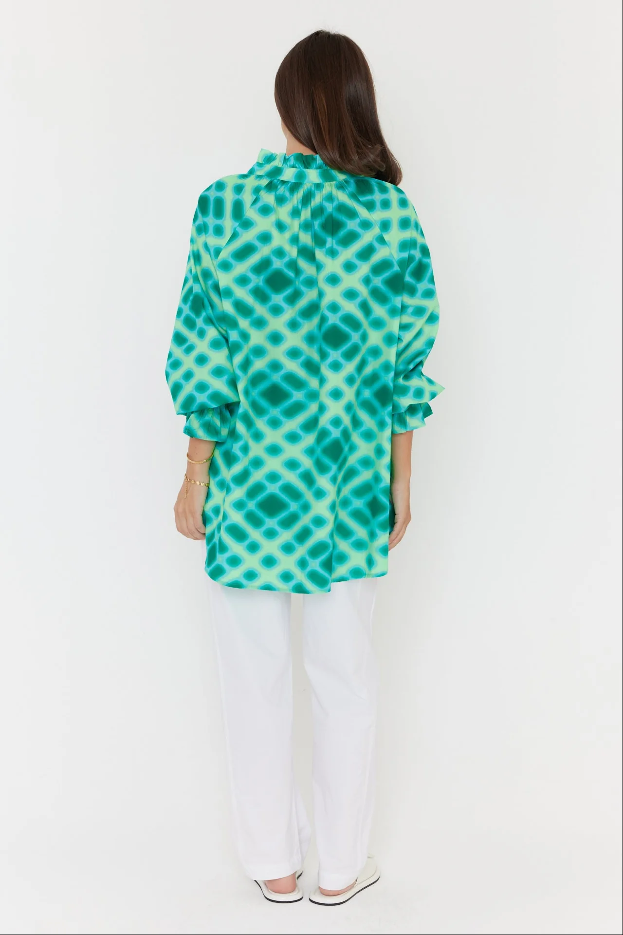 MEEKA Blouse Emerald Crosshatch - Image 10