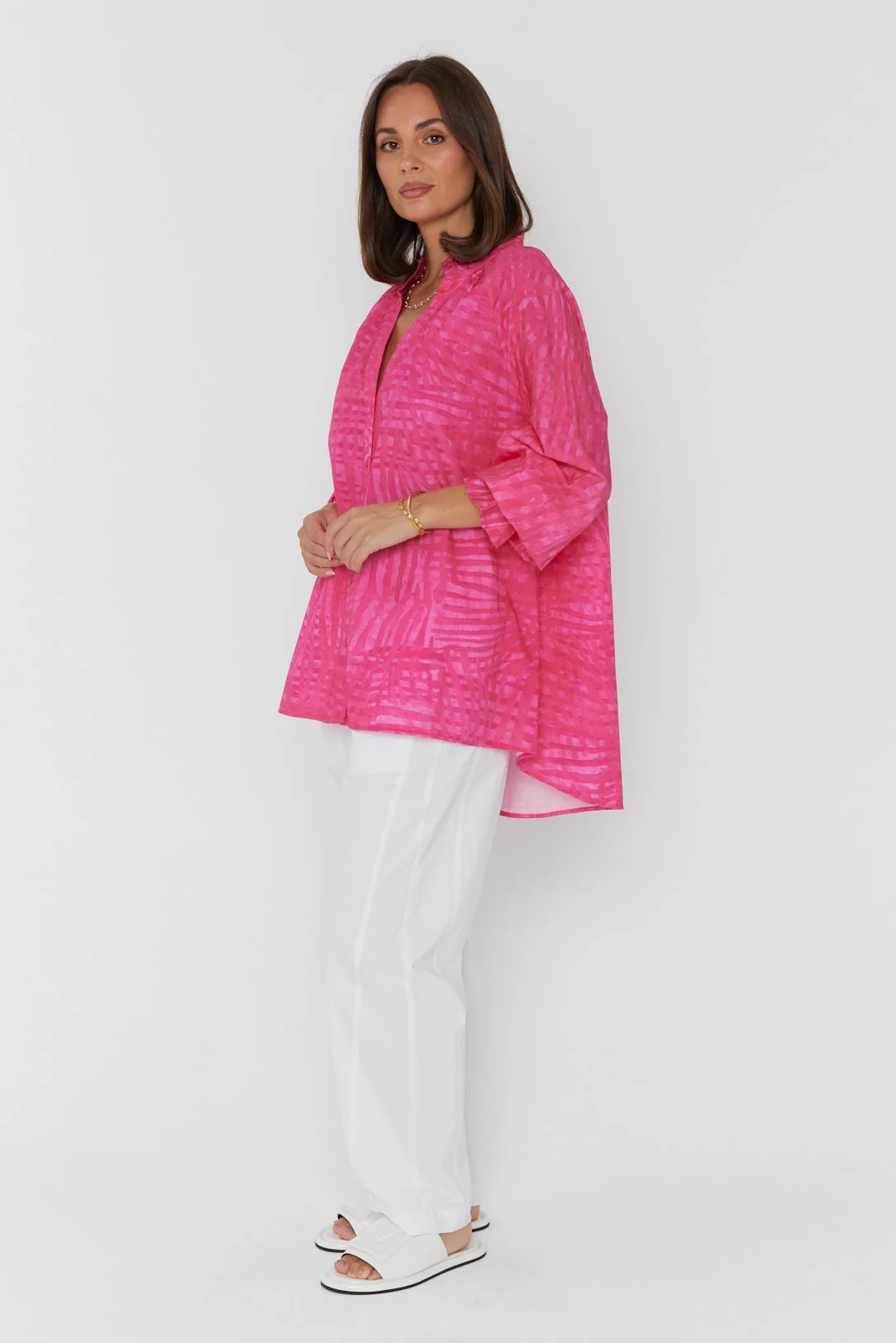 MEEKA Blouse Hot Pink Brush Stoke - Image 10