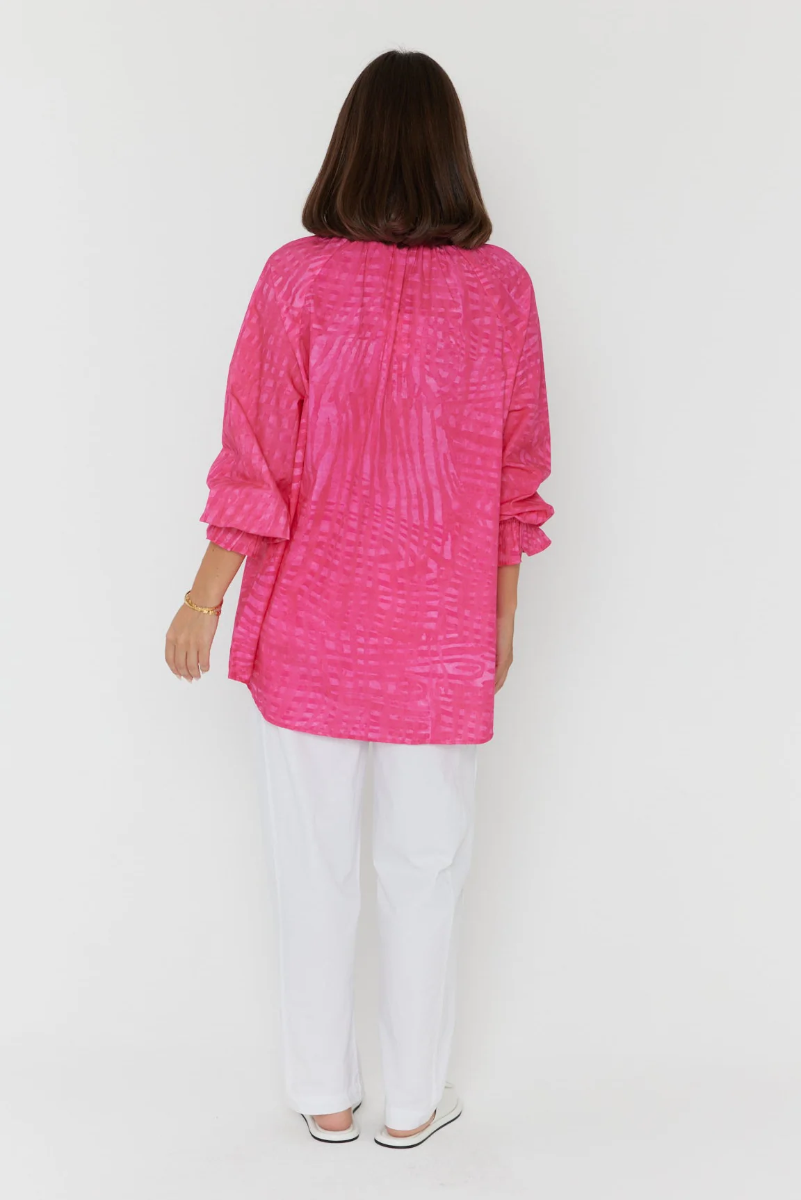 MEEKA Blouse Hot Pink Brush Stoke - Image 11