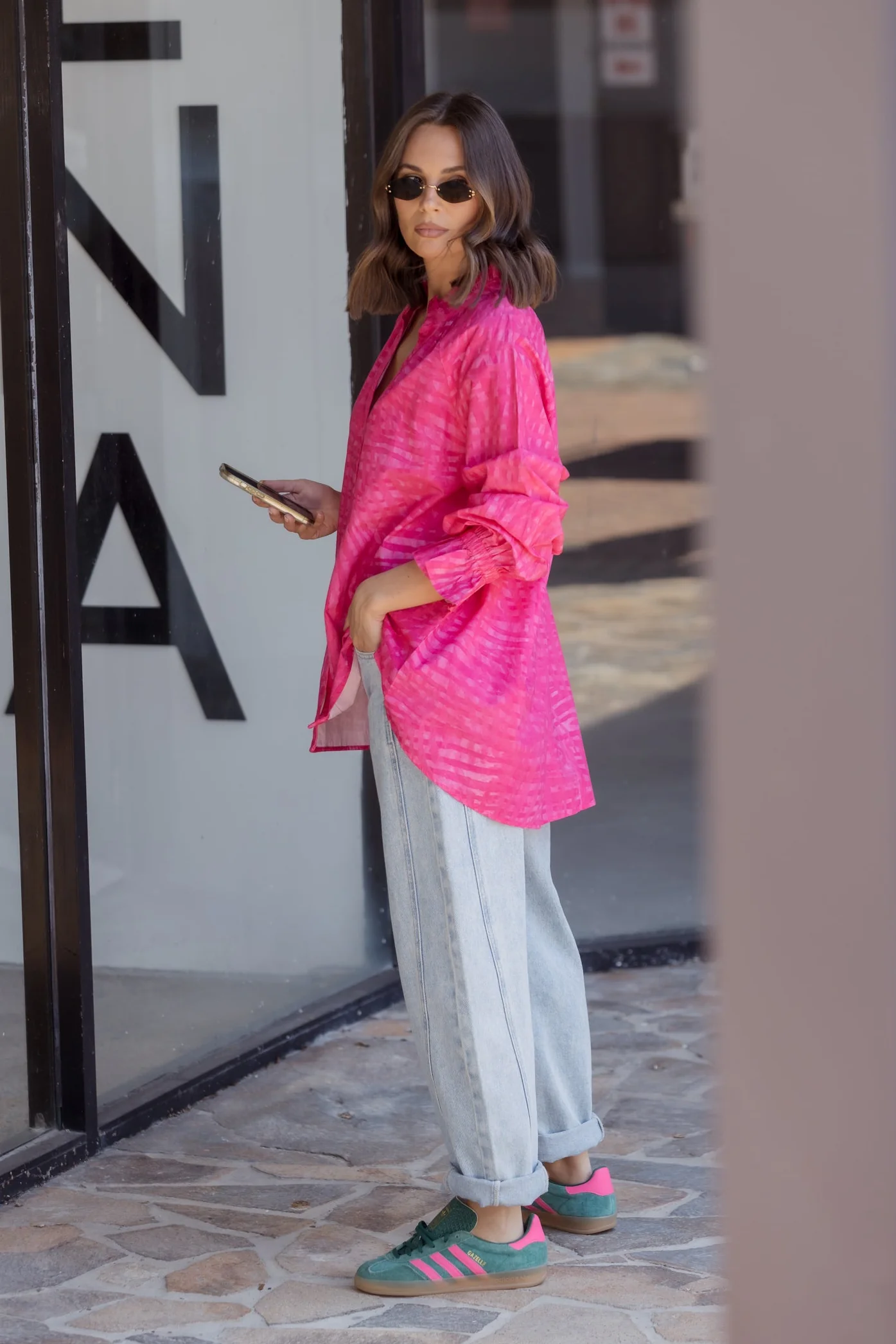 MEEKA Blouse Hot Pink Brush Stoke - Image 2