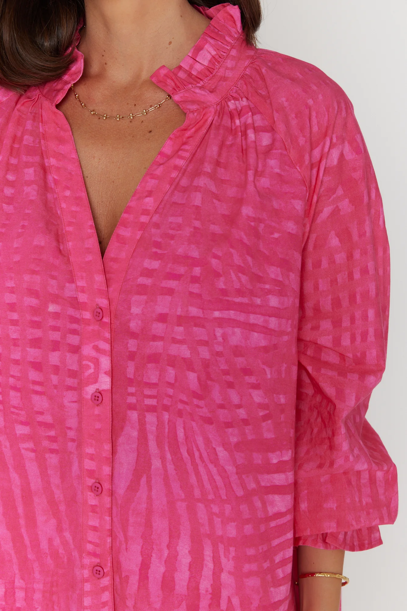 MEEKA Blouse Hot Pink Brush Stoke - Image 9