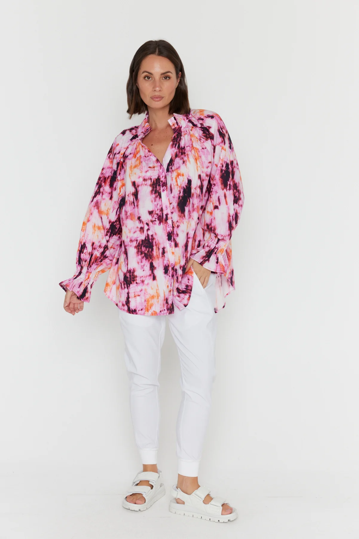 MEEKA Blouse Pink Textured Print - Image 8