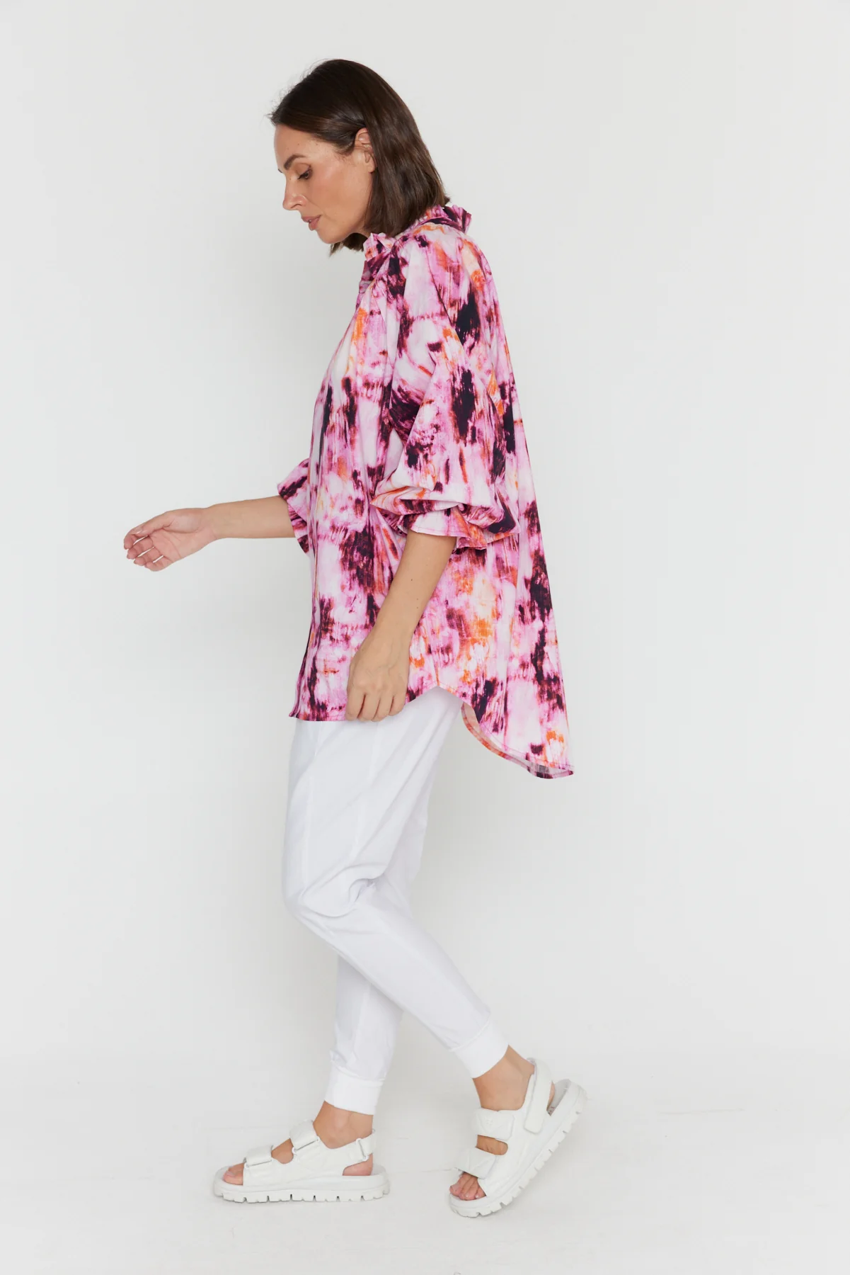 MEEKA Blouse Pink Textured Print - Image 9